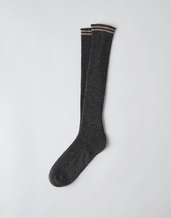 Socken aus Kaschmirstrick Schwarzgrau Damen - Brunello Cucinelli