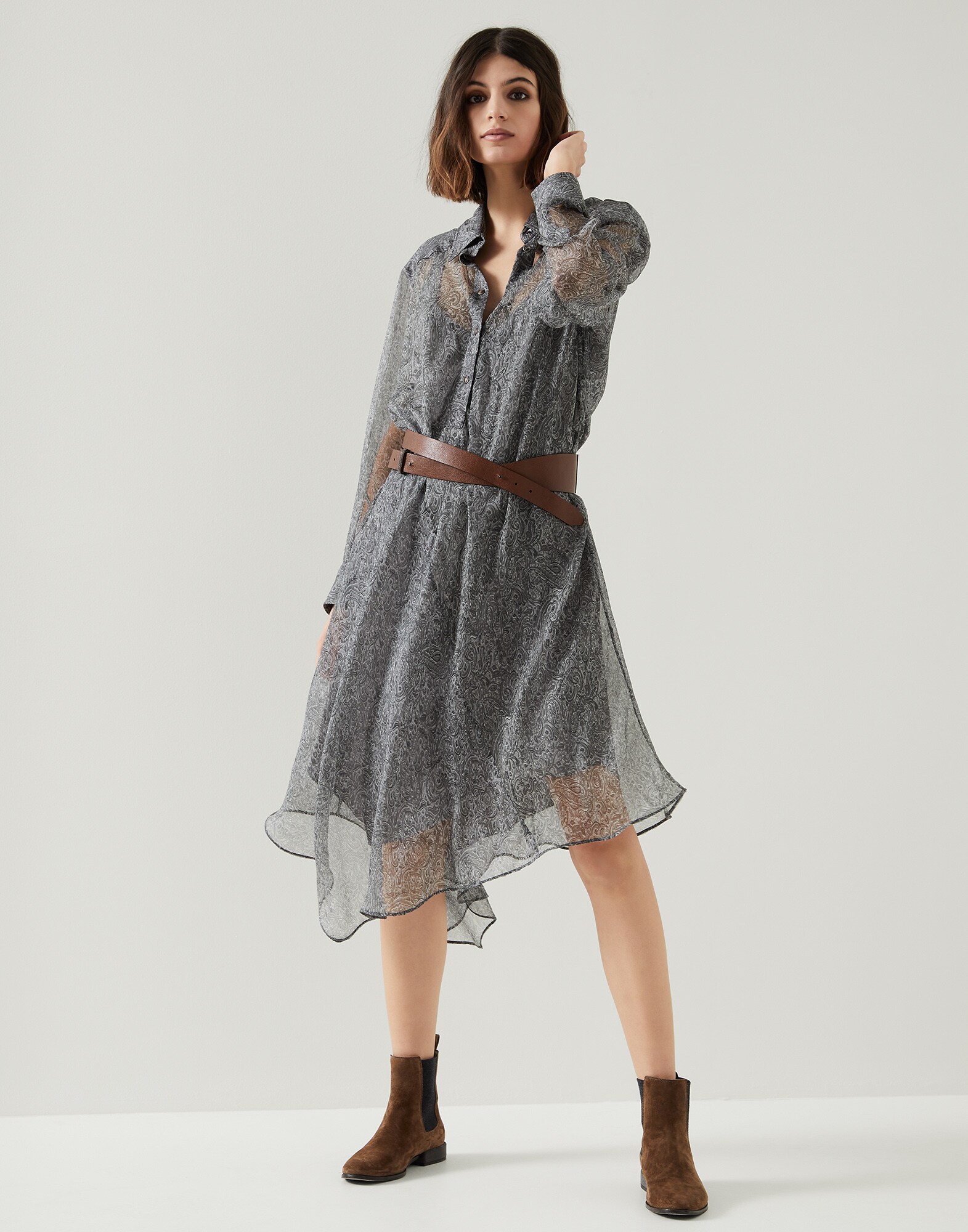 Vestido camisero Gris Mujer - Brunello Cucinelli