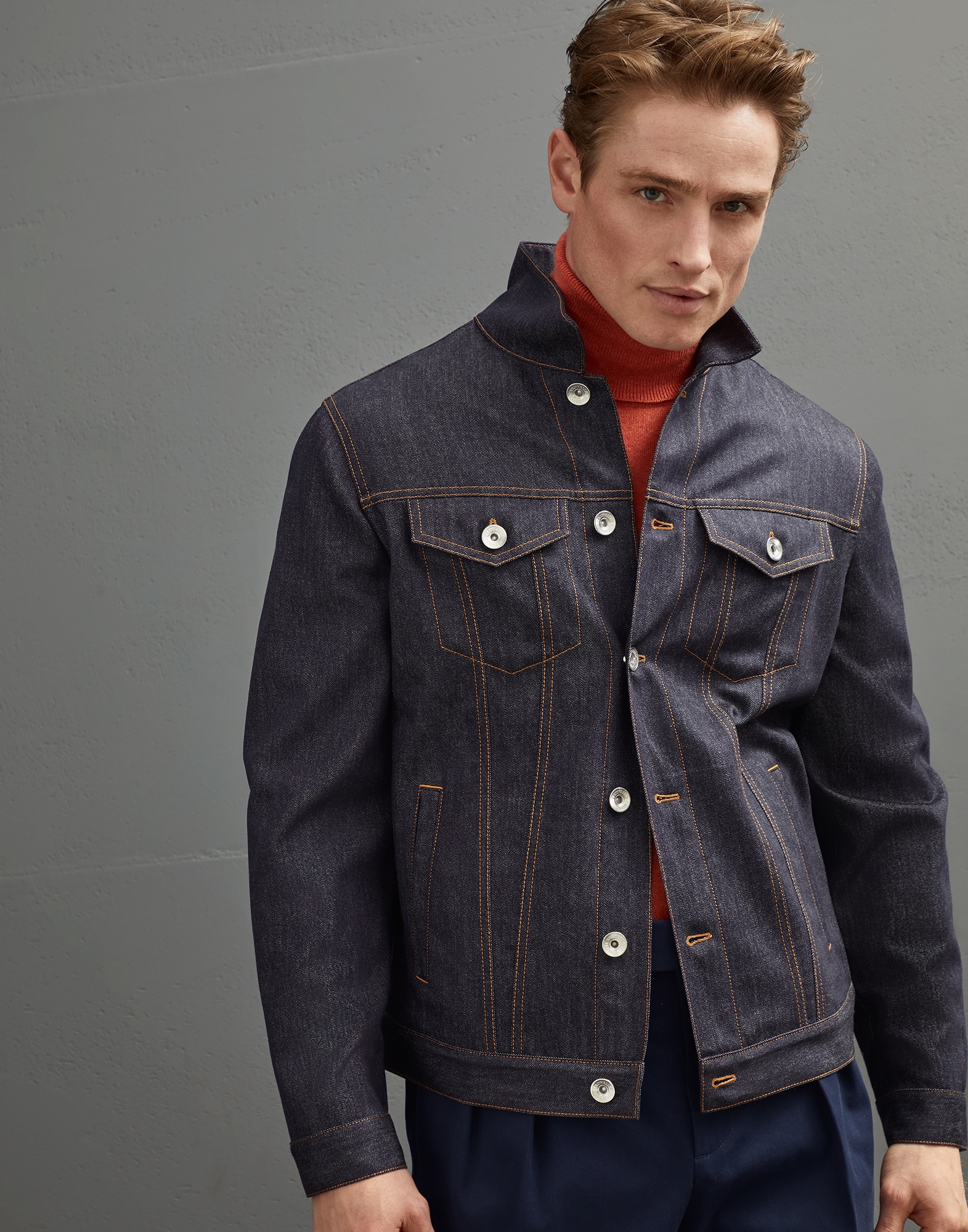 Denim four-pocket jacket (222ML4766865C00106) for Man | Brunello Cucinelli