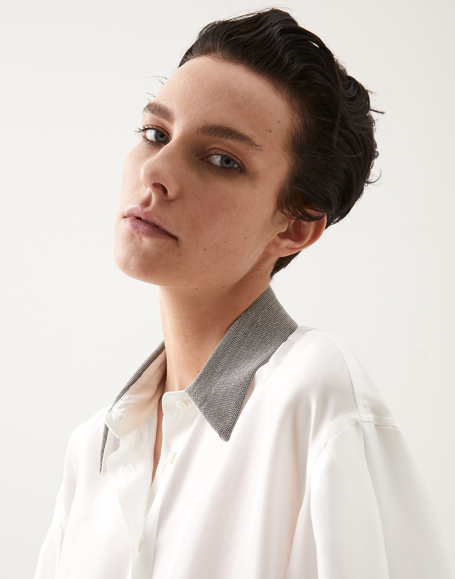 Chemise en japonette Blanc Femme - Brunello Cucinelli