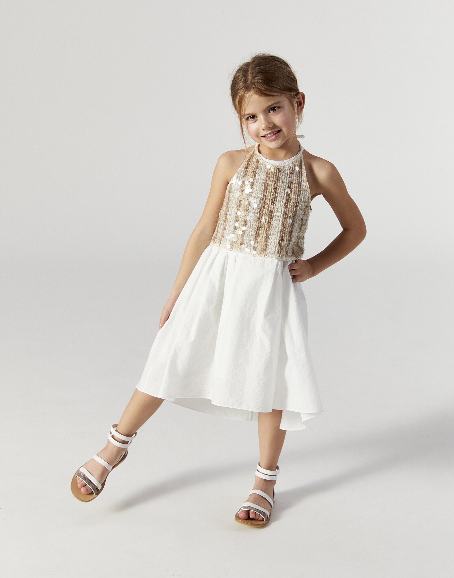 Dress with embroidery White Girl - Brunello Cucinelli