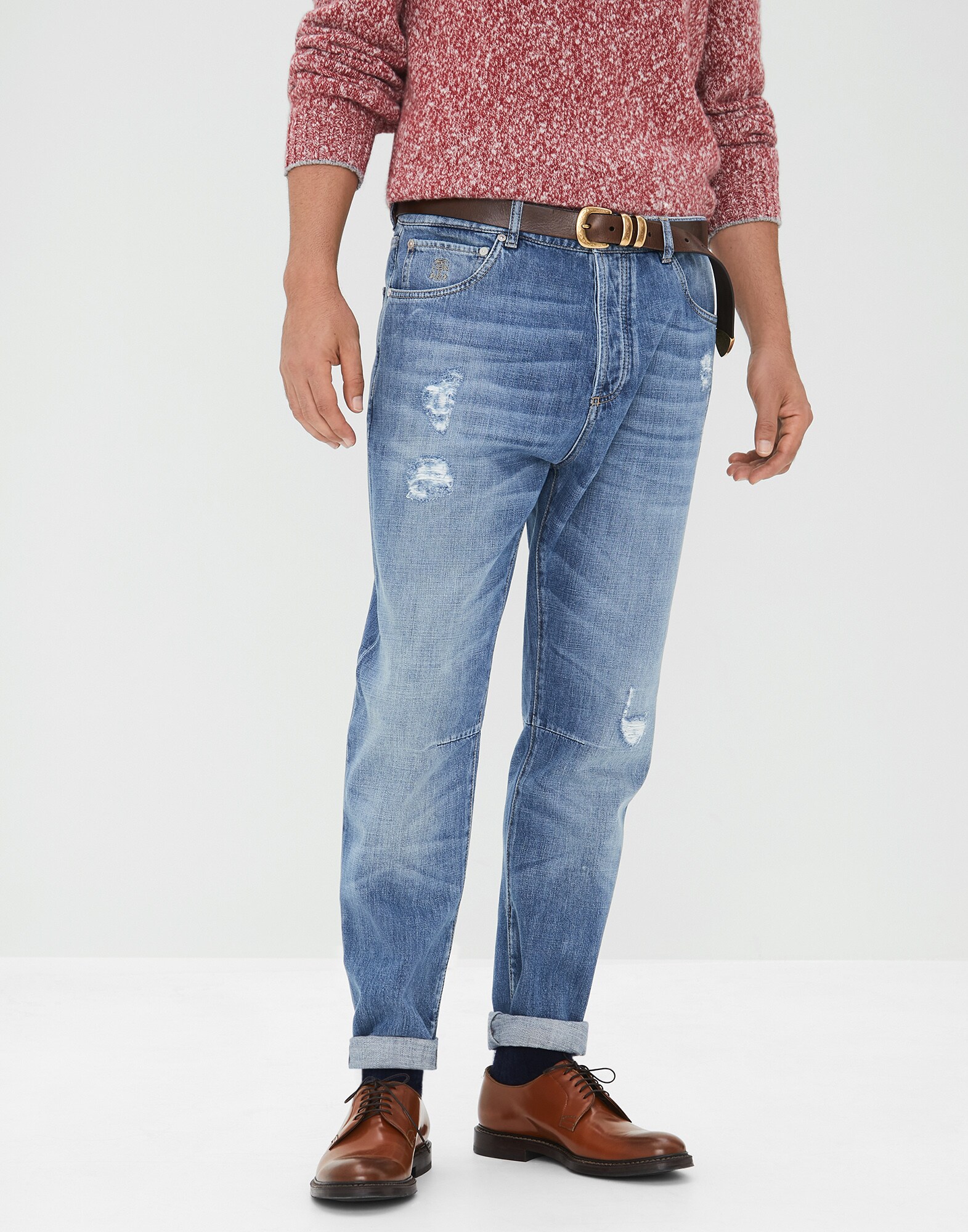 light denim trousers