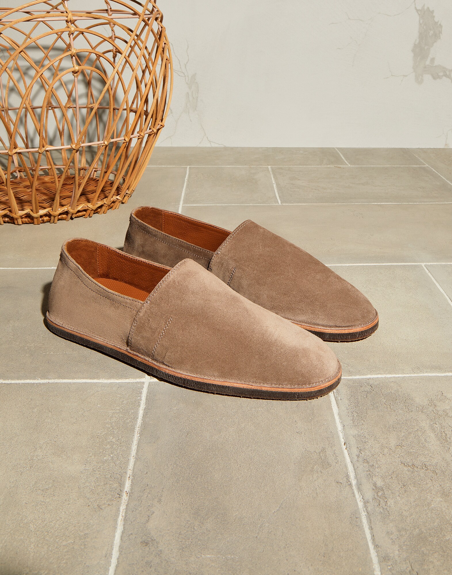 Loafer aus Veloursleder Hellbraun Herren - Brunello Cucinelli
