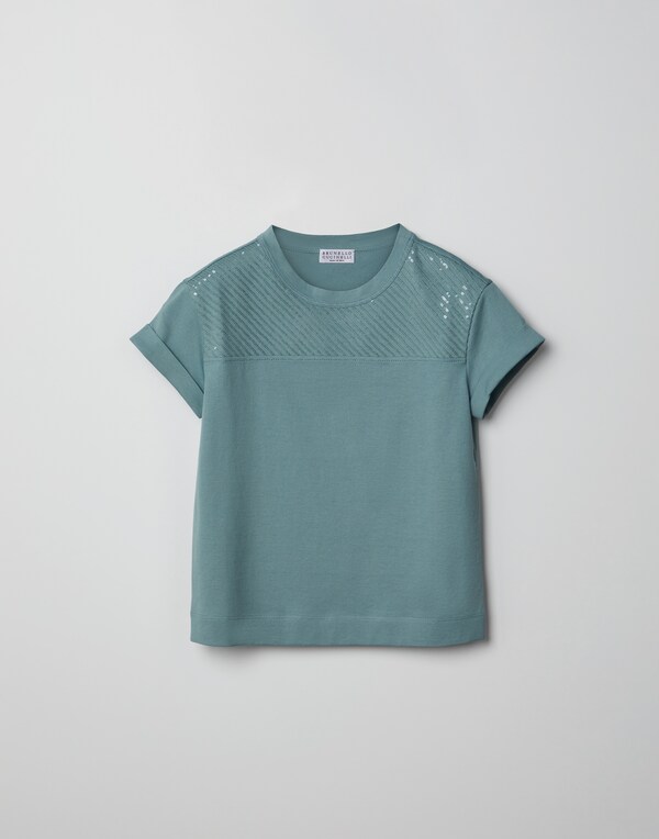 T-shirt with embroidery Marine Girl - Brunello Cucinelli