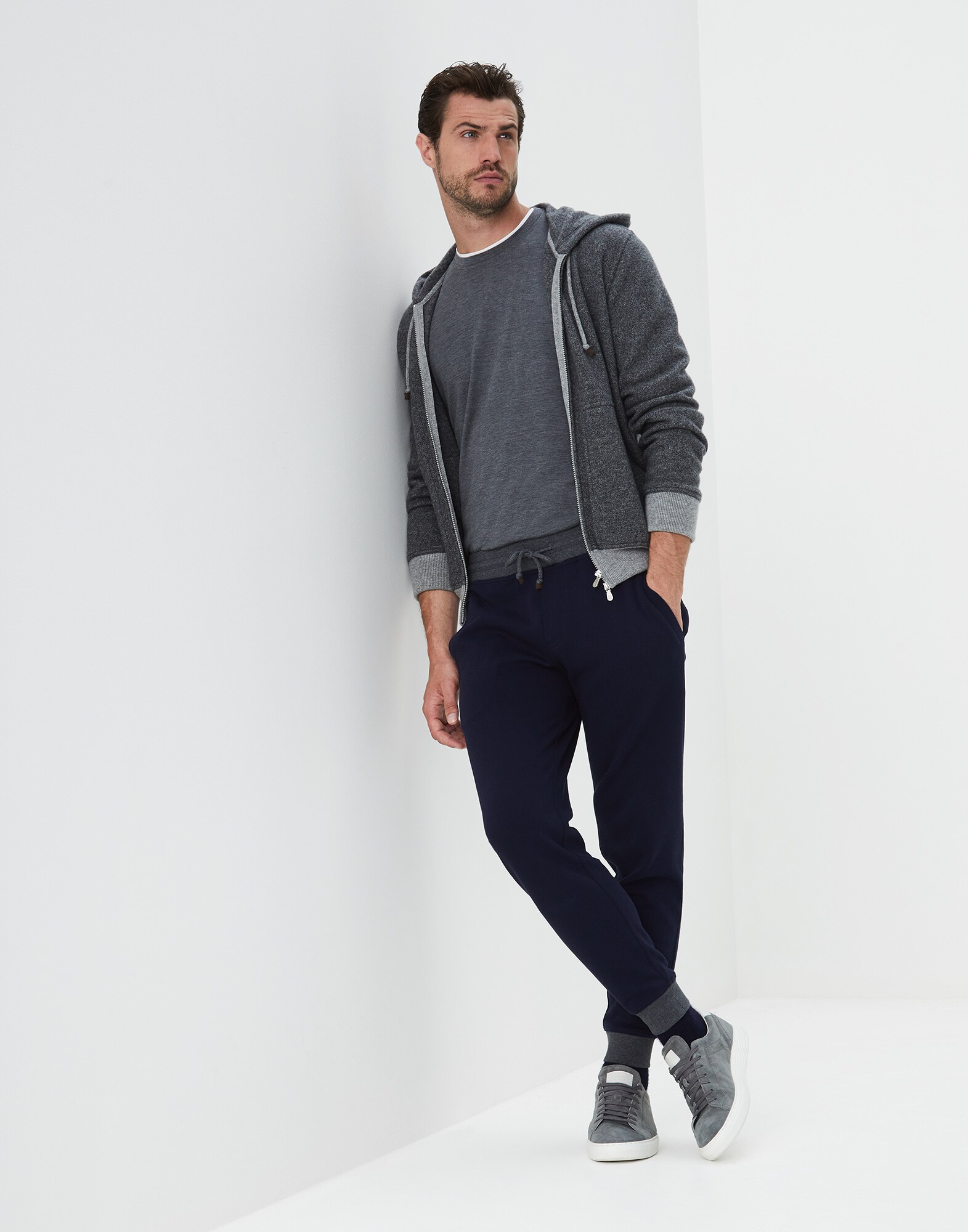 Camiseta de Manga Larga Gris Oscuro Hombre 3 - Brunello Cucinelli