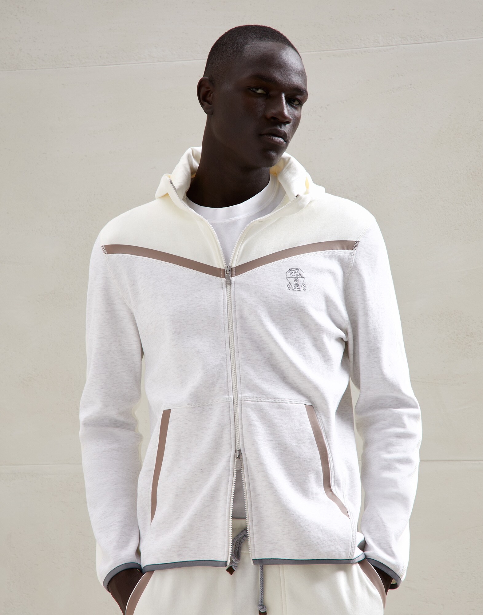 Oberteil aus Sweatstoff Travertin Herren - Brunello Cucinelli