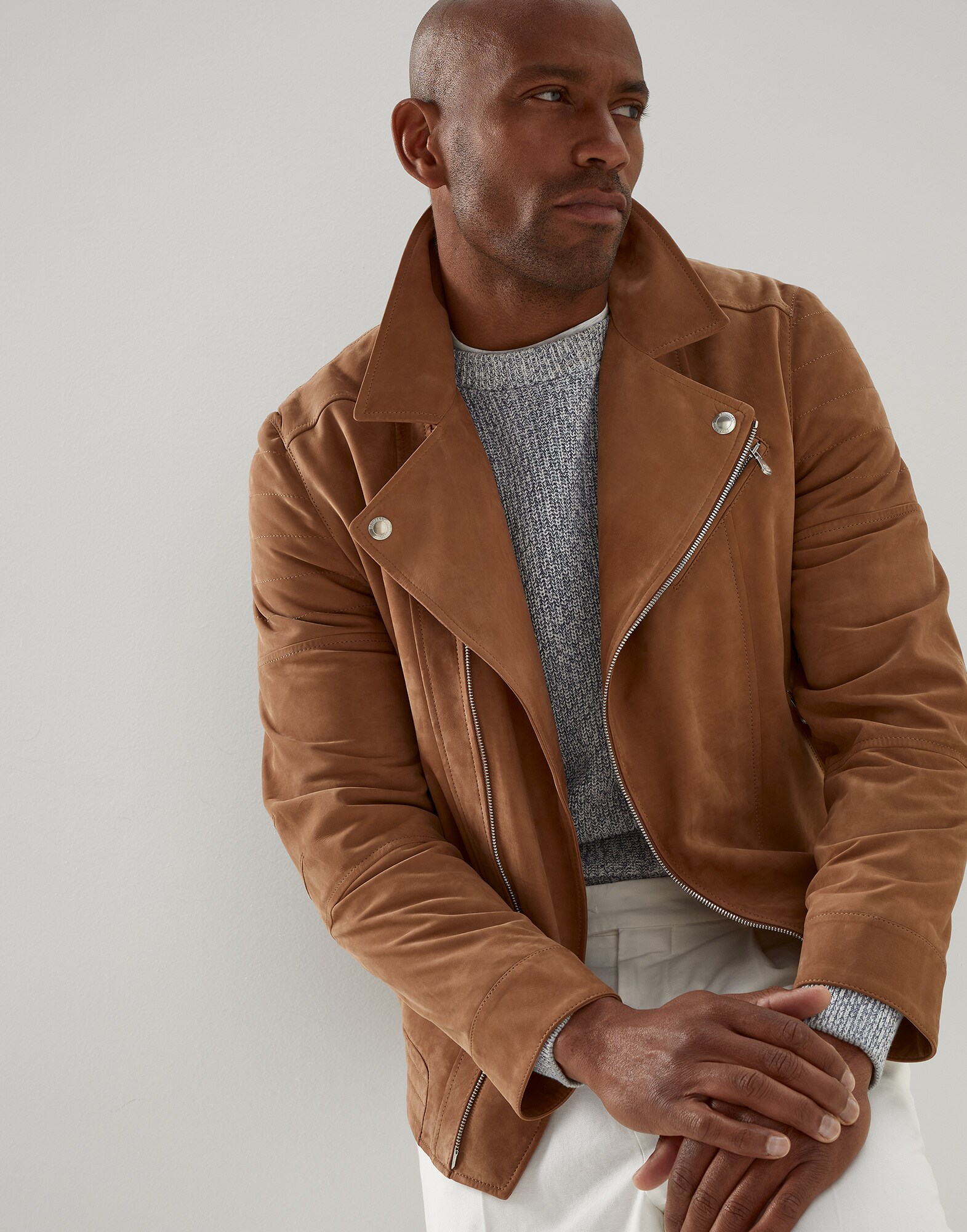 tall suede biker jacket