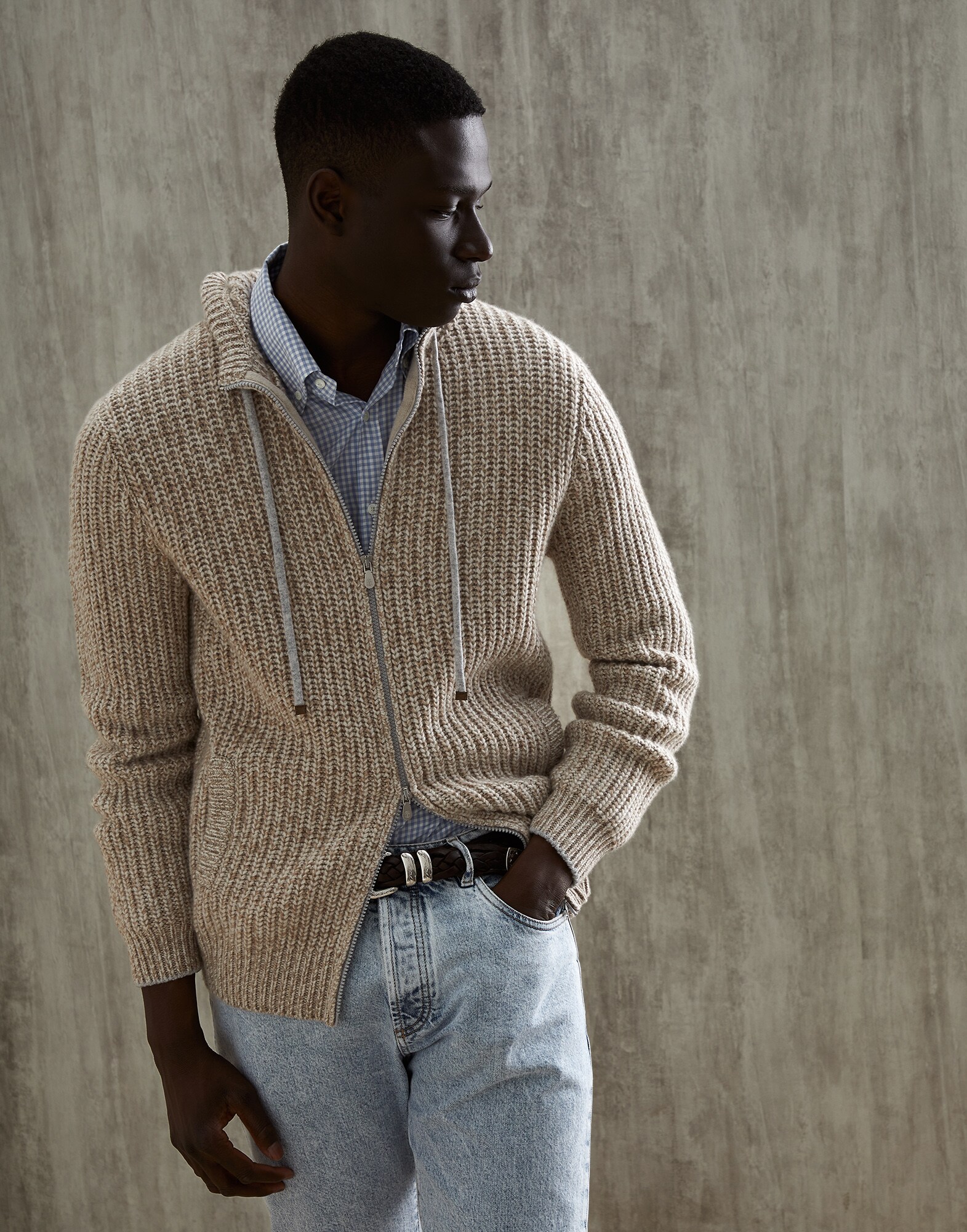 Zip-front Cardigan - Front view