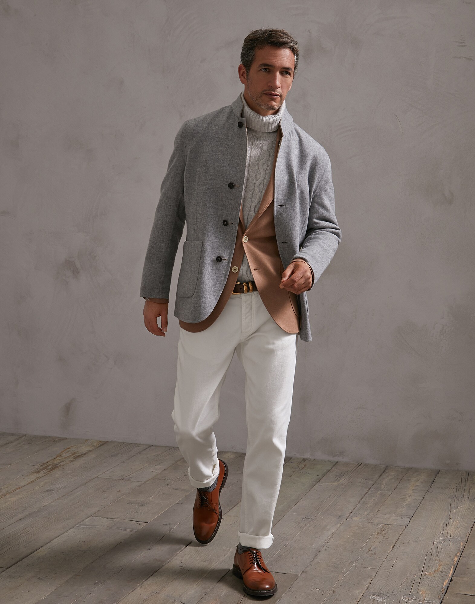 Jacket-style Outerwear Grey Man 4 - Brunello Cucinelli