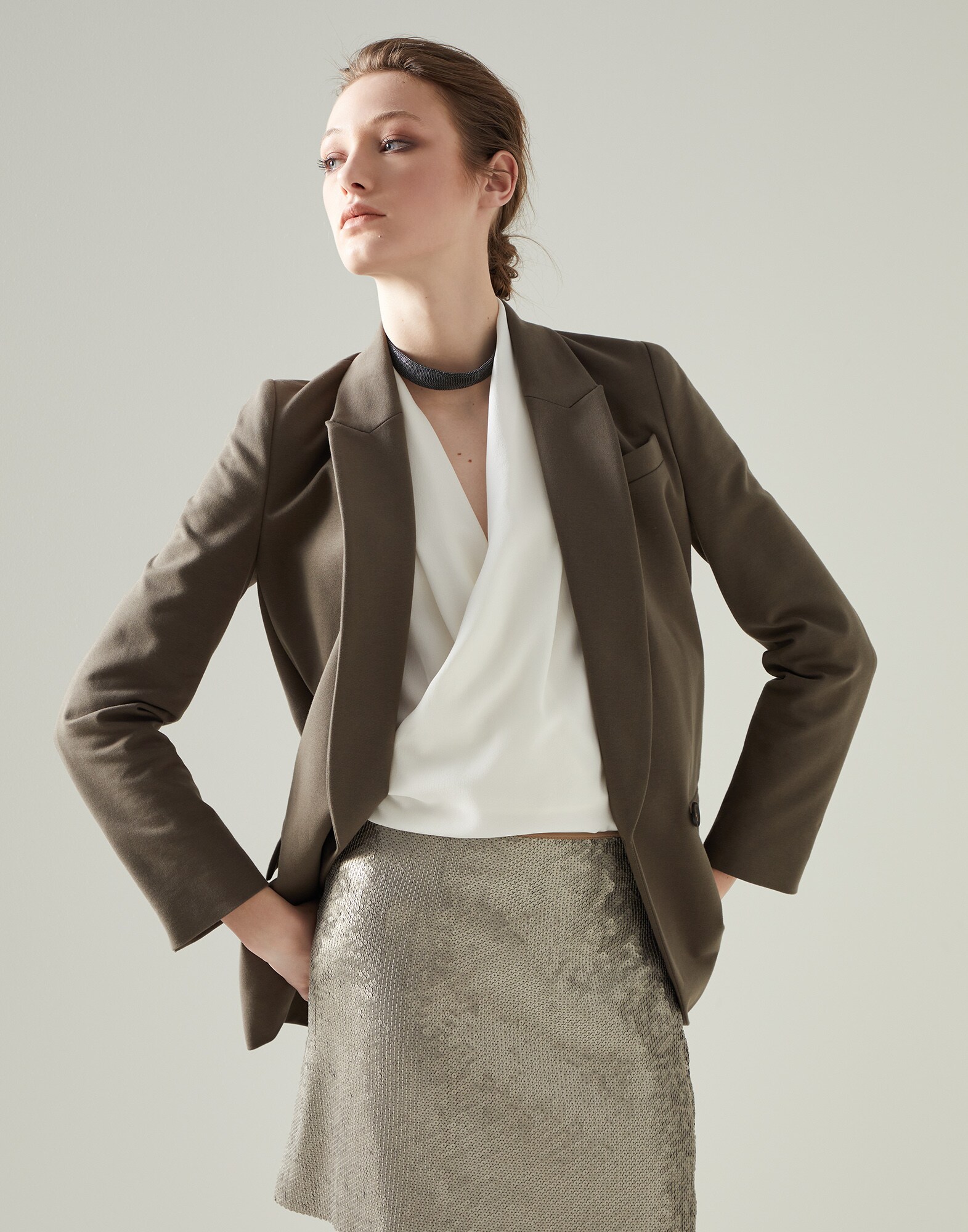 Chaqueta con Monile Militar Mujer - Brunello Cucinelli