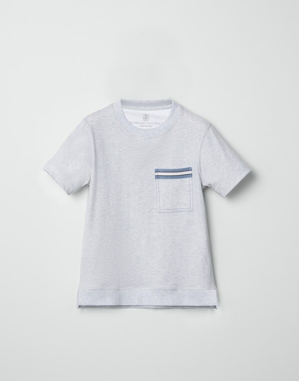 Camiseta de jersey Gris Claro Niño - Brunello Cucinelli