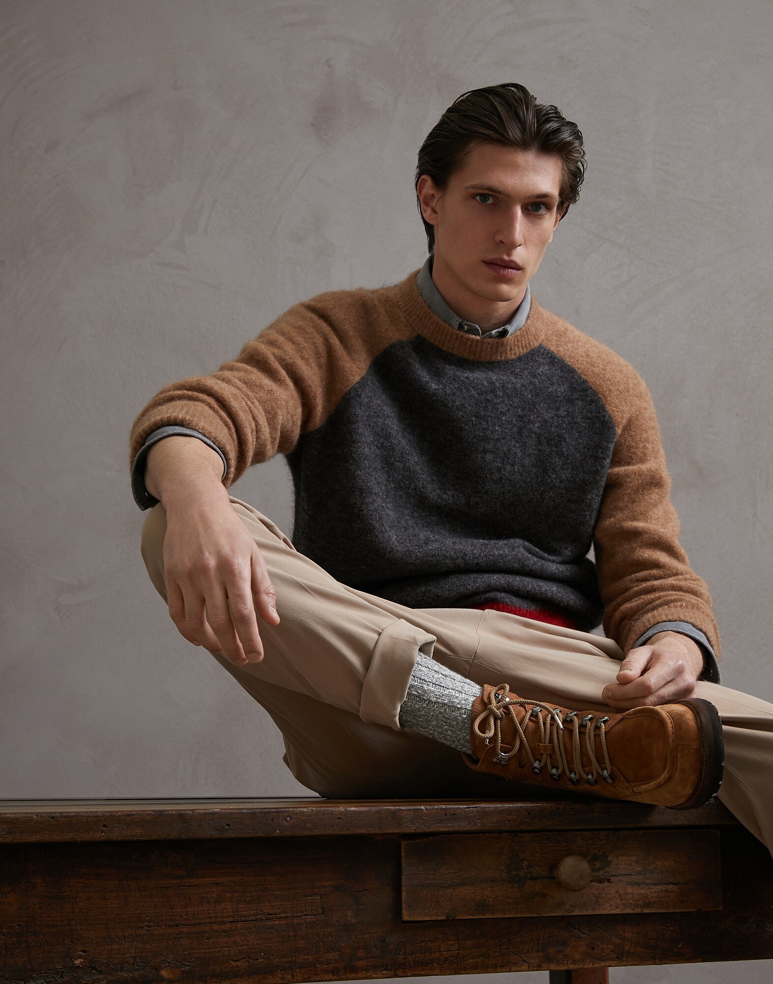 Crewneck Sweater Lead Man 4 - Brunello Cucinelli