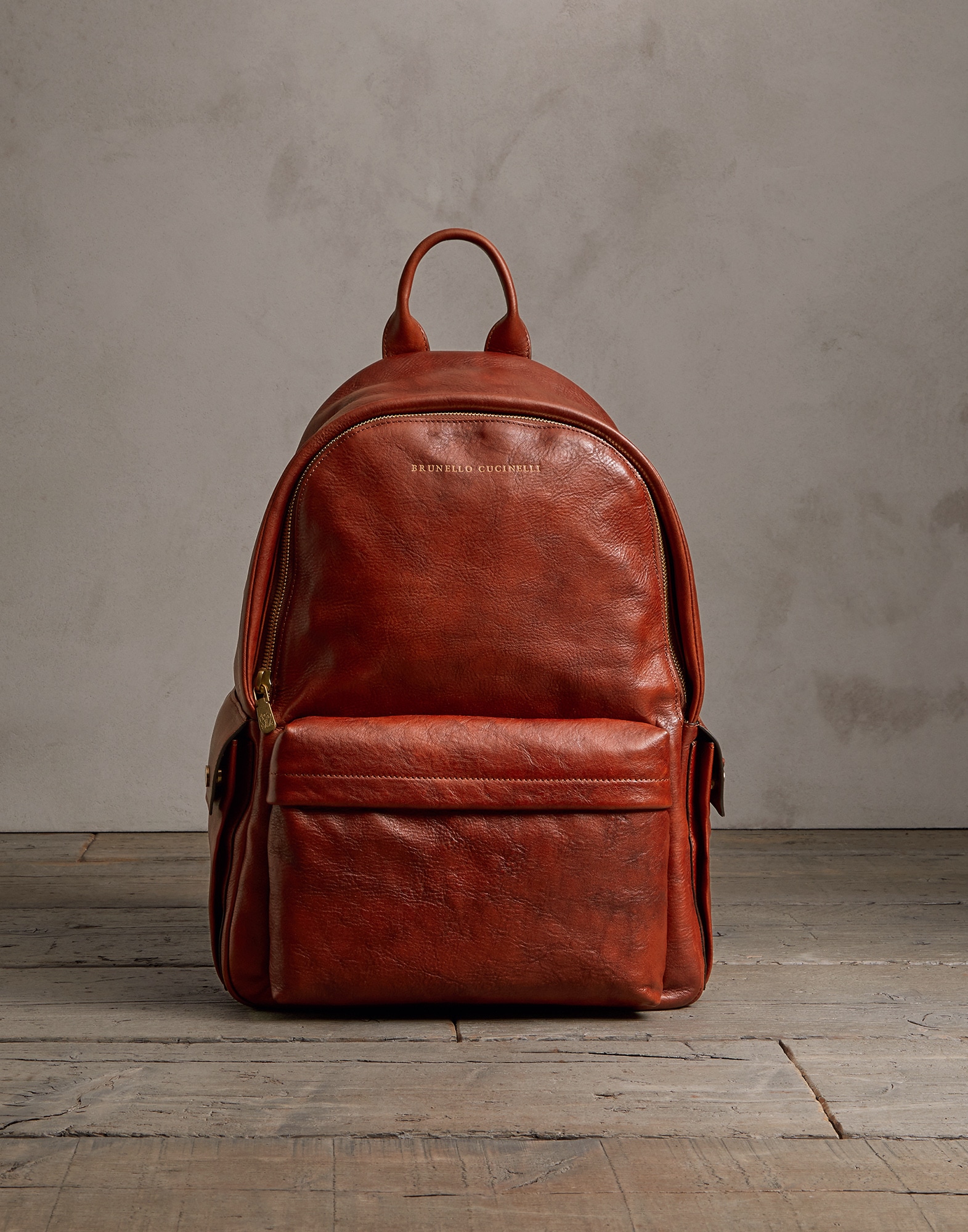 Backpack Cognac Man 0 - Brunello Cucinelli