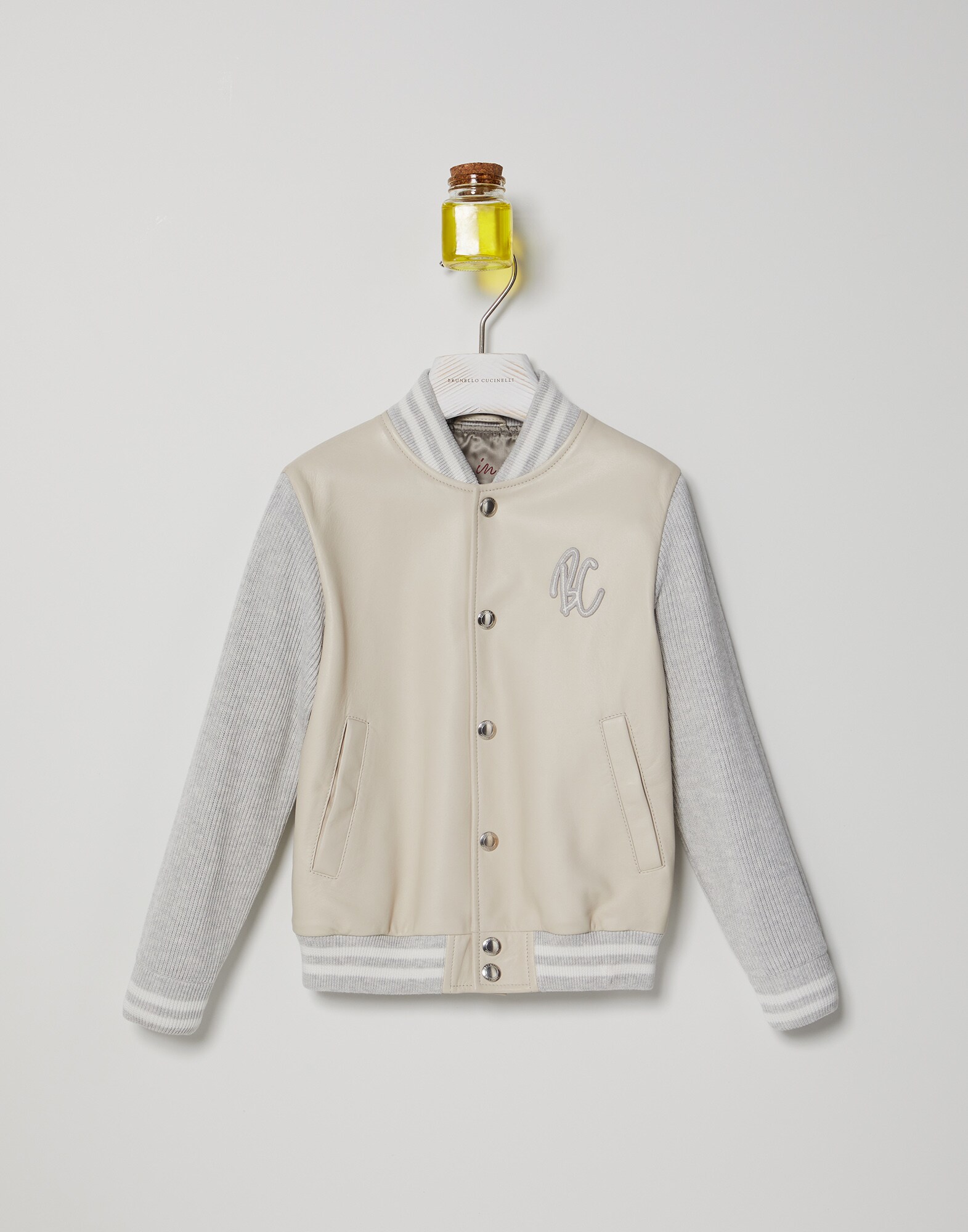 Bomberjacke aus Nappaleder Panama Jungen - Brunello Cucinelli