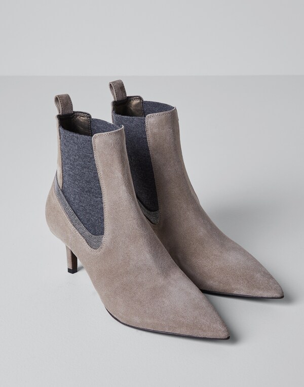 Ankle boots in camoscio Ghiaia Donna - Brunello Cucinelli 