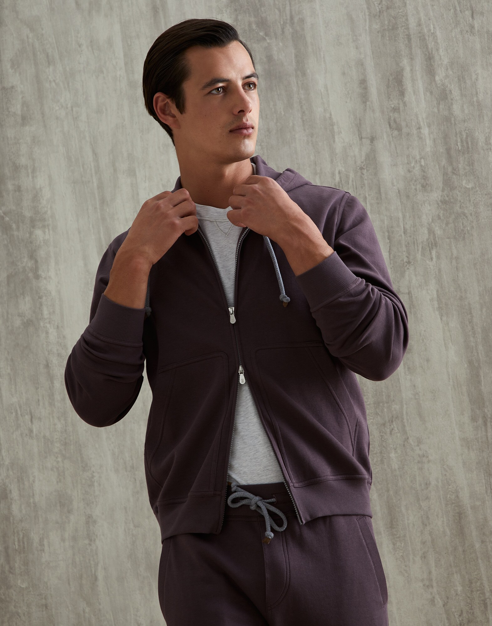 Cotton sweatshirt Blueberry Man - Brunello Cucinelli