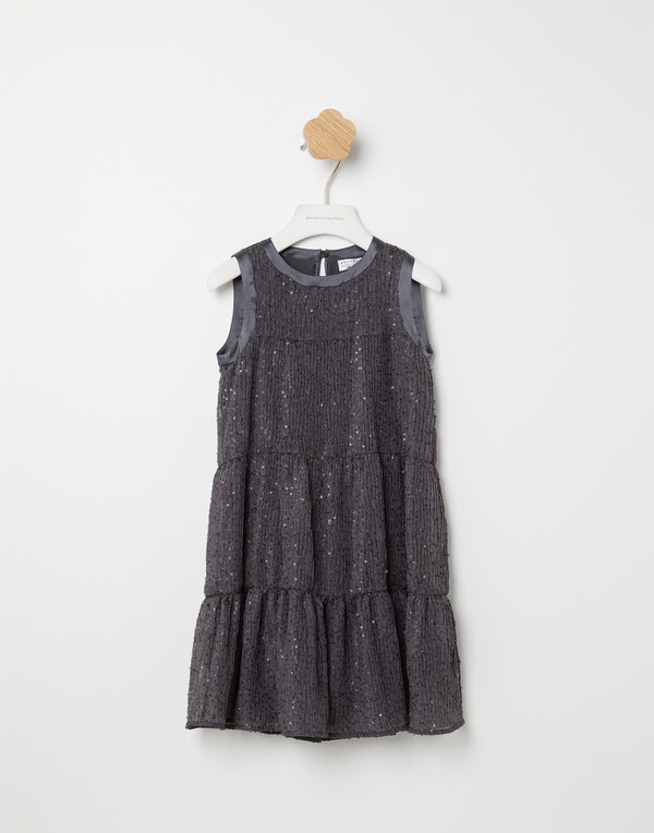 Платье с цепочкой Мониль Тёмно-Серый Девочки - Brunello Cucinelli 