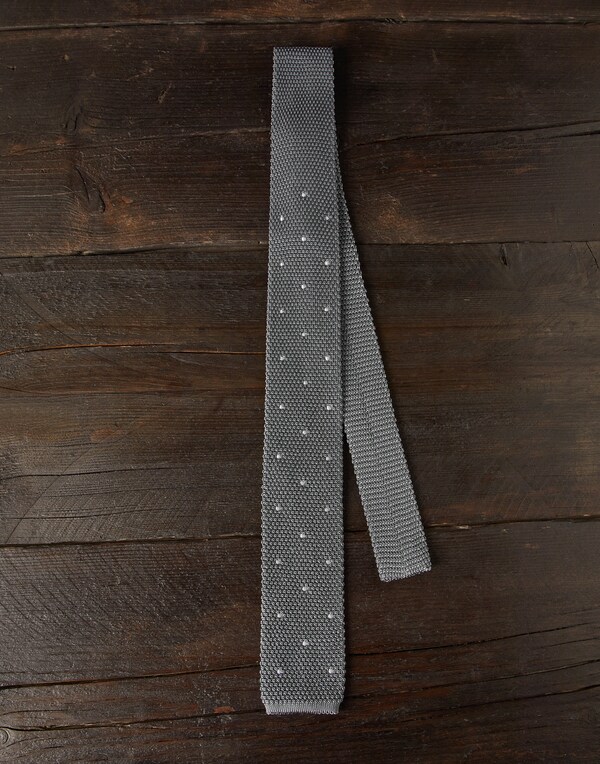 Knit necktie Grey Man - Brunello Cucinelli 