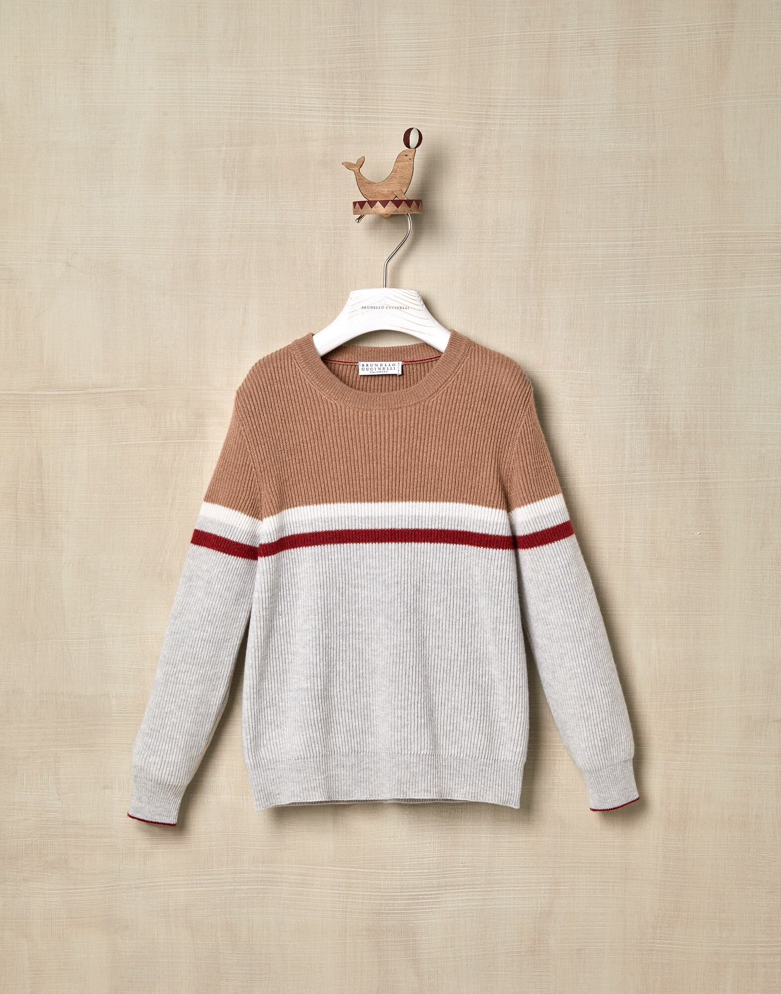 Pullover mit Rundhalsausschnitt Nebel Jungen 0 - Brunello Cucinelli