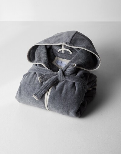 Terrycloth bathrobe Medium Grey Lifestyle - Brunello Cucinelli 