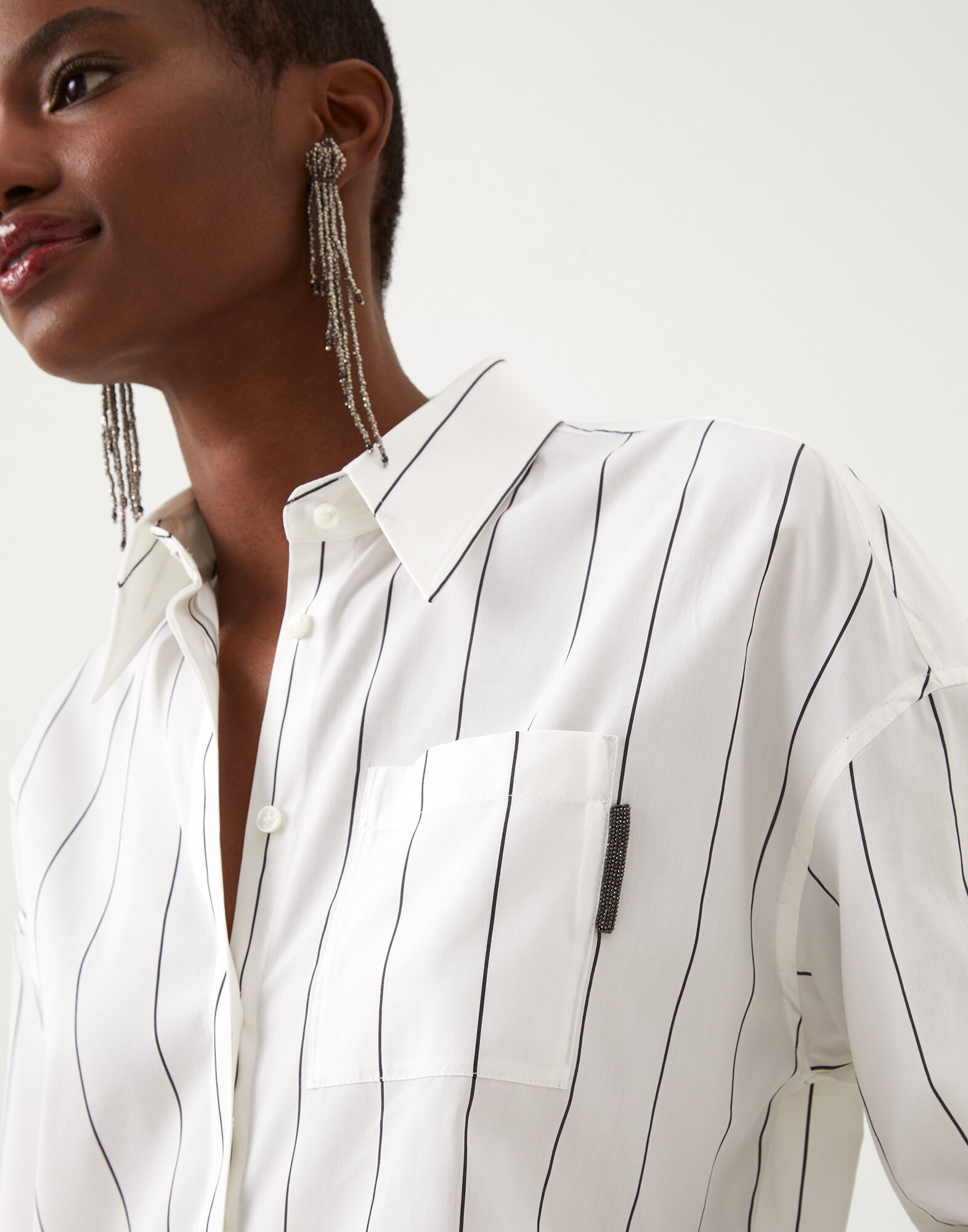 Camicia con taschino Bianco Donna - Brunello Cucinelli
