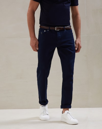 Pantalon cinq poches coupe classique Bleu Marine Homme - Brunello Cucinelli 