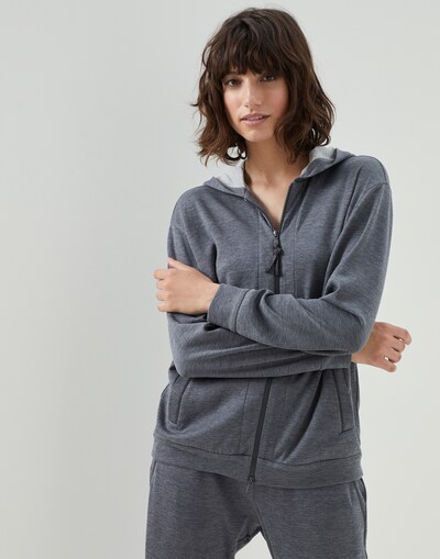 Sweatshirt with monili Dark Grey Woman -
                        Brunello Cucinelli
                    