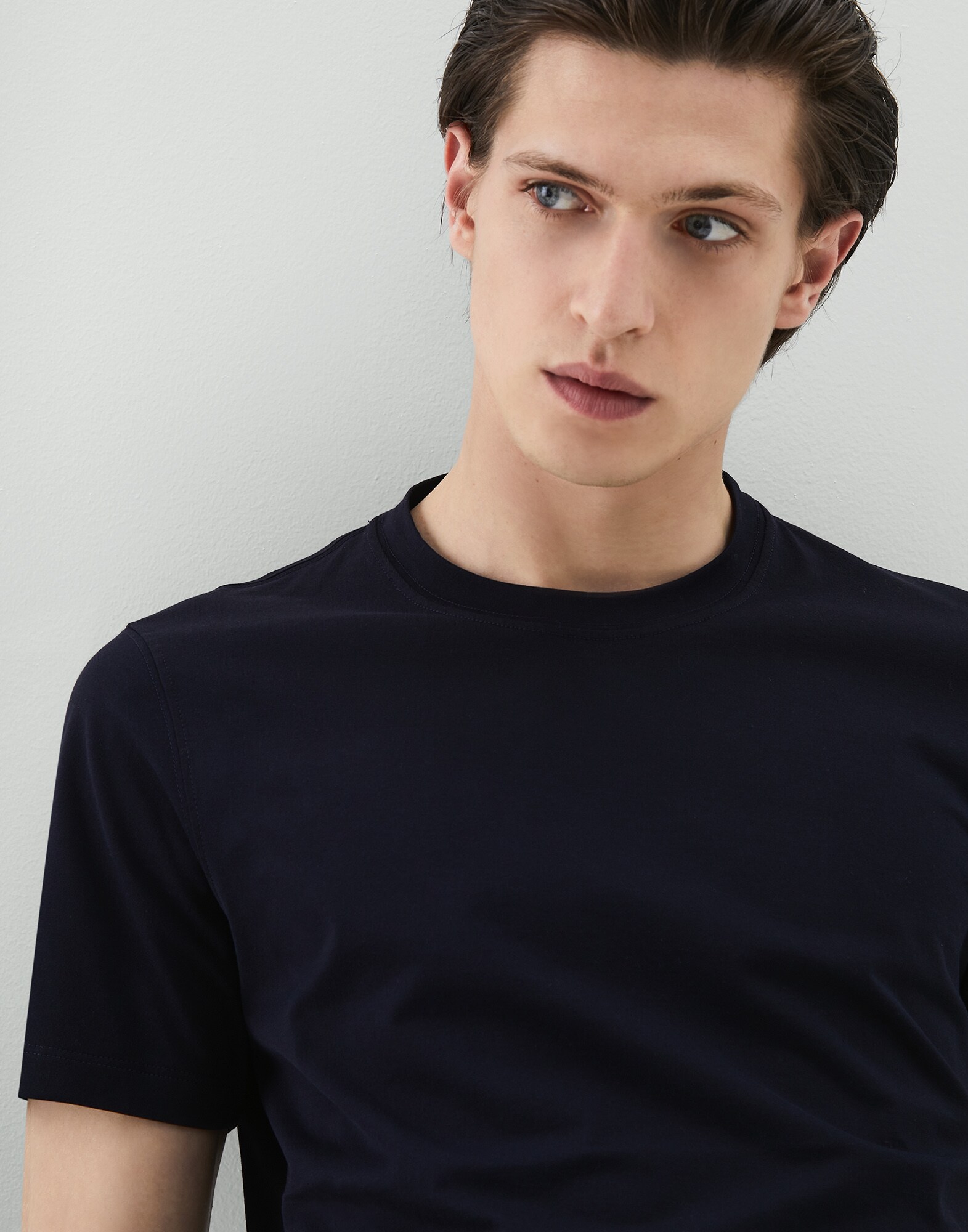 T-Shirt Manches Courtes Bleu Marine Homme 3 - Brunello Cucinelli