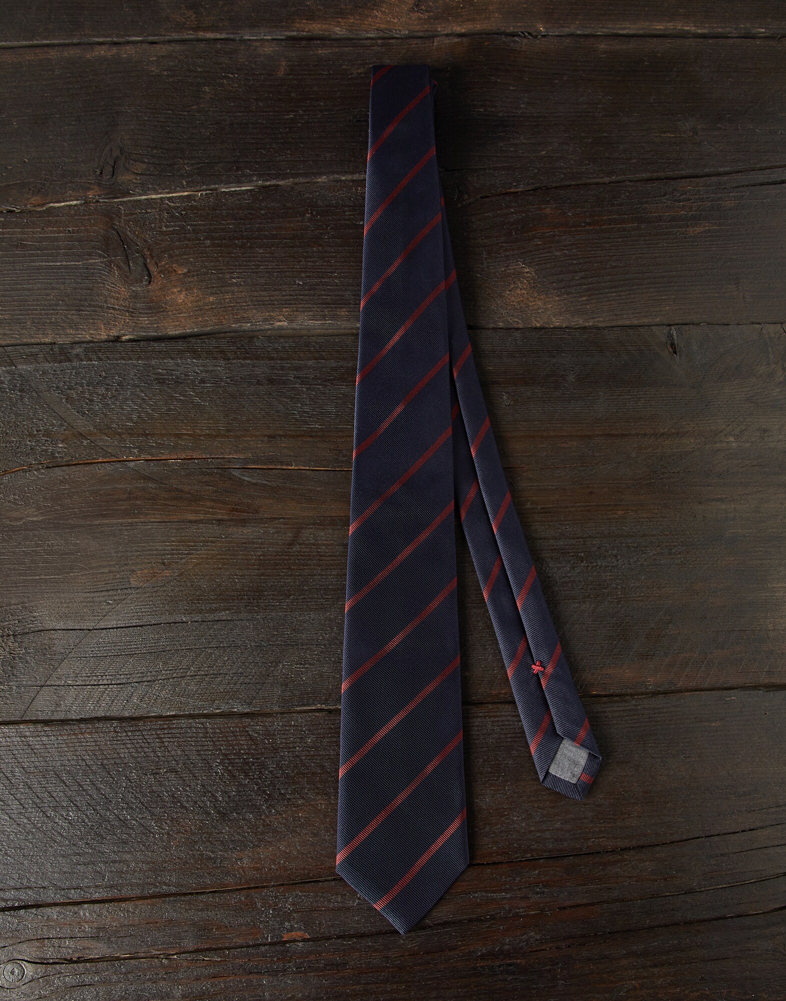 Striped silk twill tie