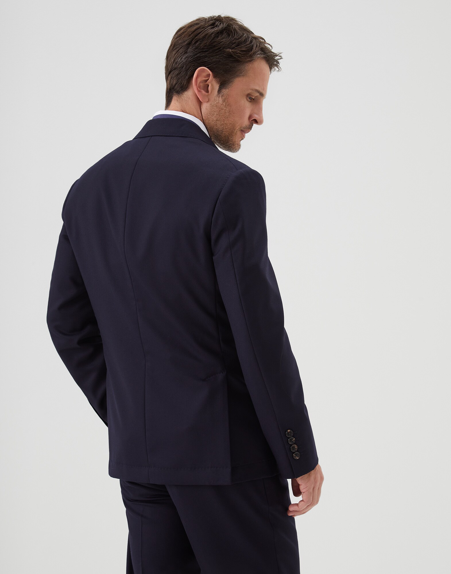 Single Breasted Blazer Marine Blue Man 1 - Brunello Cucinelli