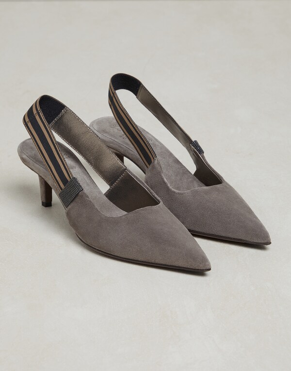 Heels with monili Dark Grey Woman - Brunello Cucinelli 