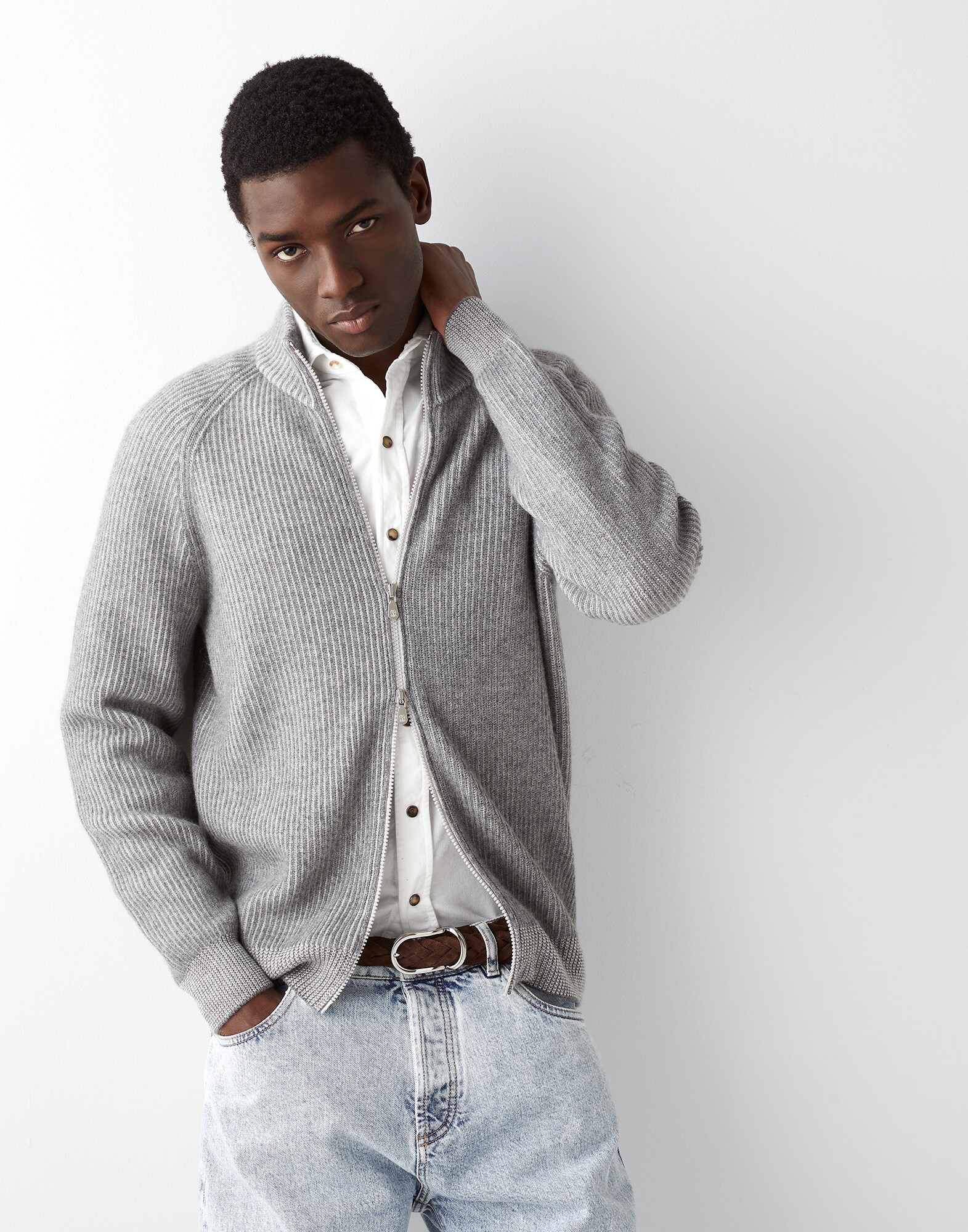 Vanisé cardigan Dark Grey Man - Brunello Cucinelli