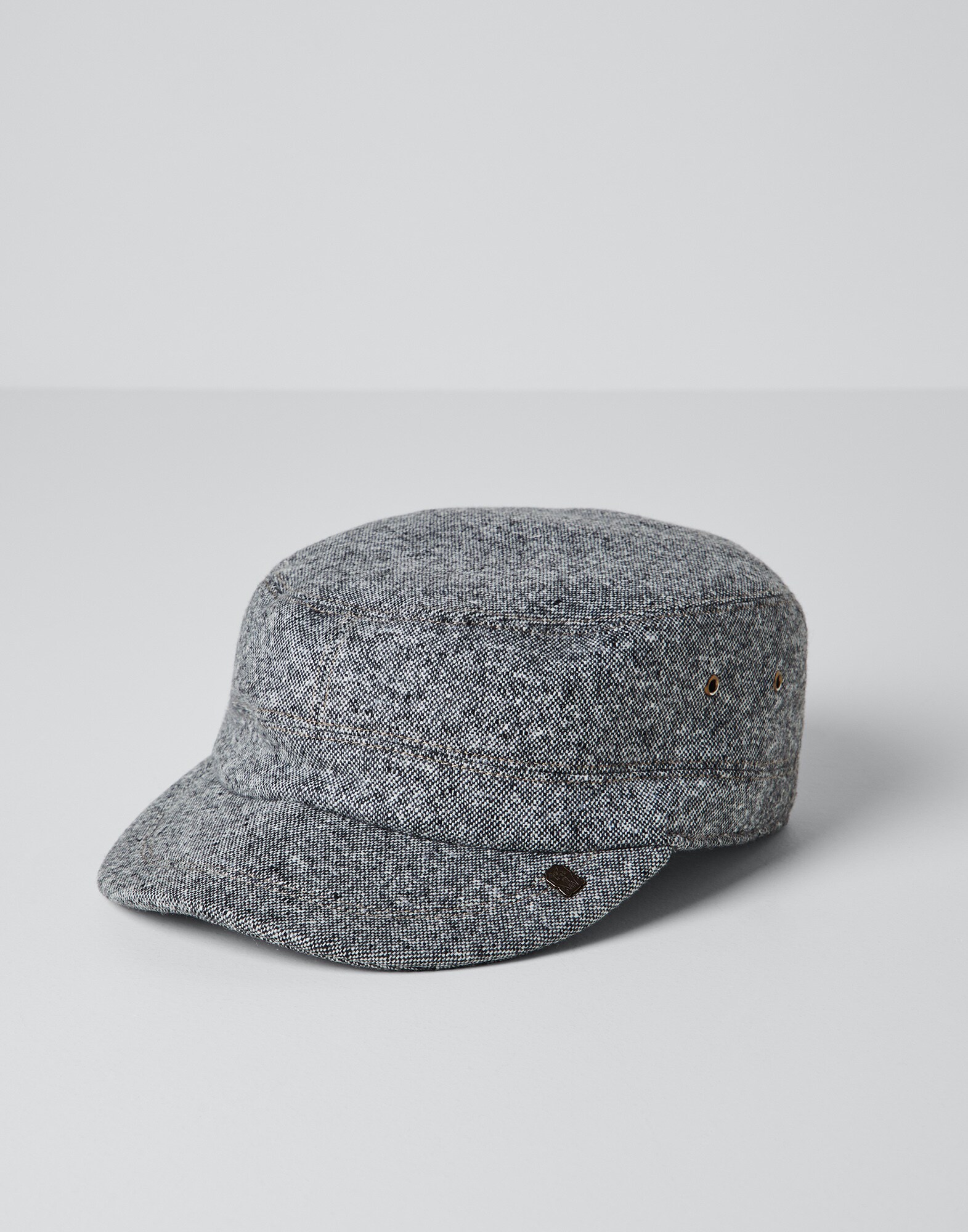 Wool and cashmere tweed cap