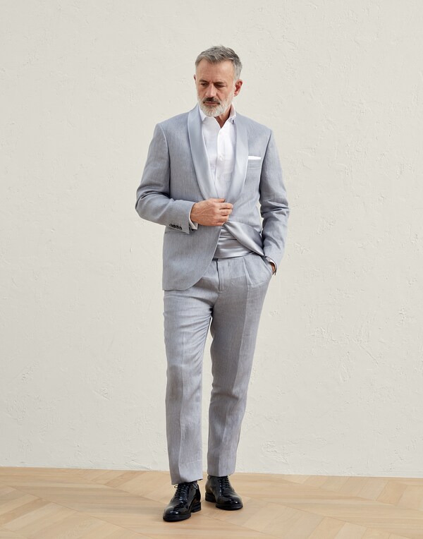 Tuxedo with shawl lapel Light Grey Man - Brunello Cucinelli