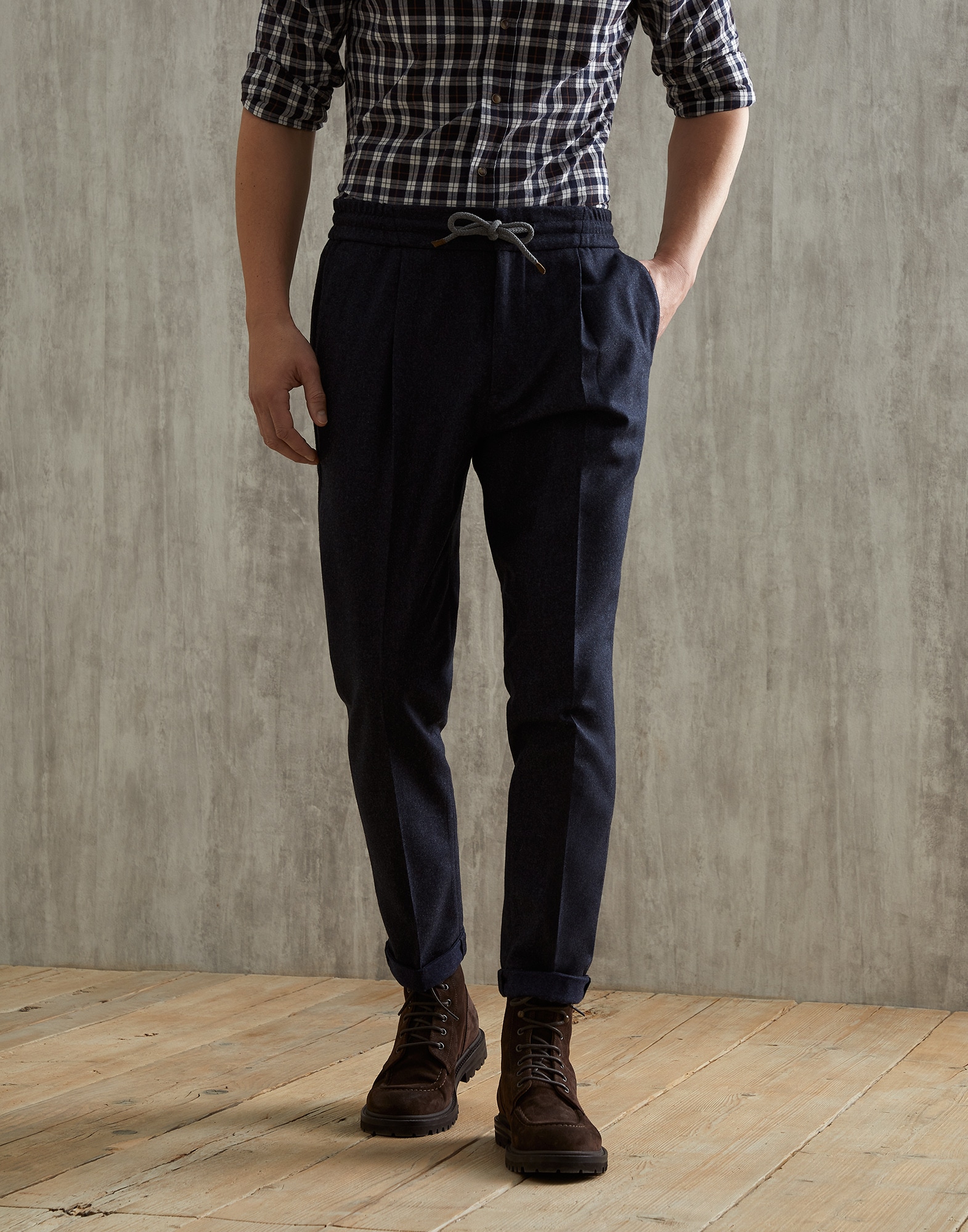 Pantalón con cordón Oscuridad Hombre - Brunello Cucinelli