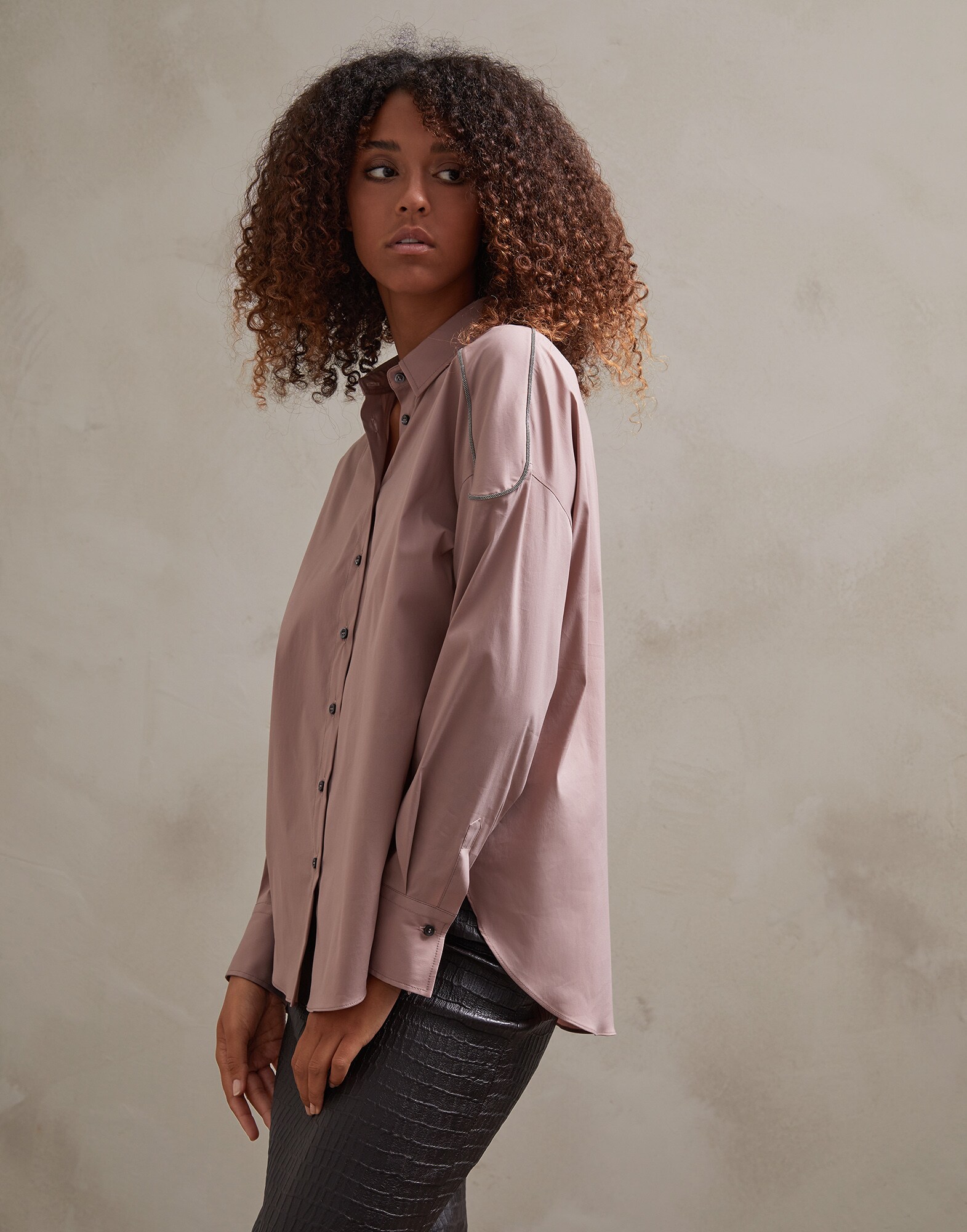 Cotton Shirt Pink Woman 1 - Brunello Cucinelli