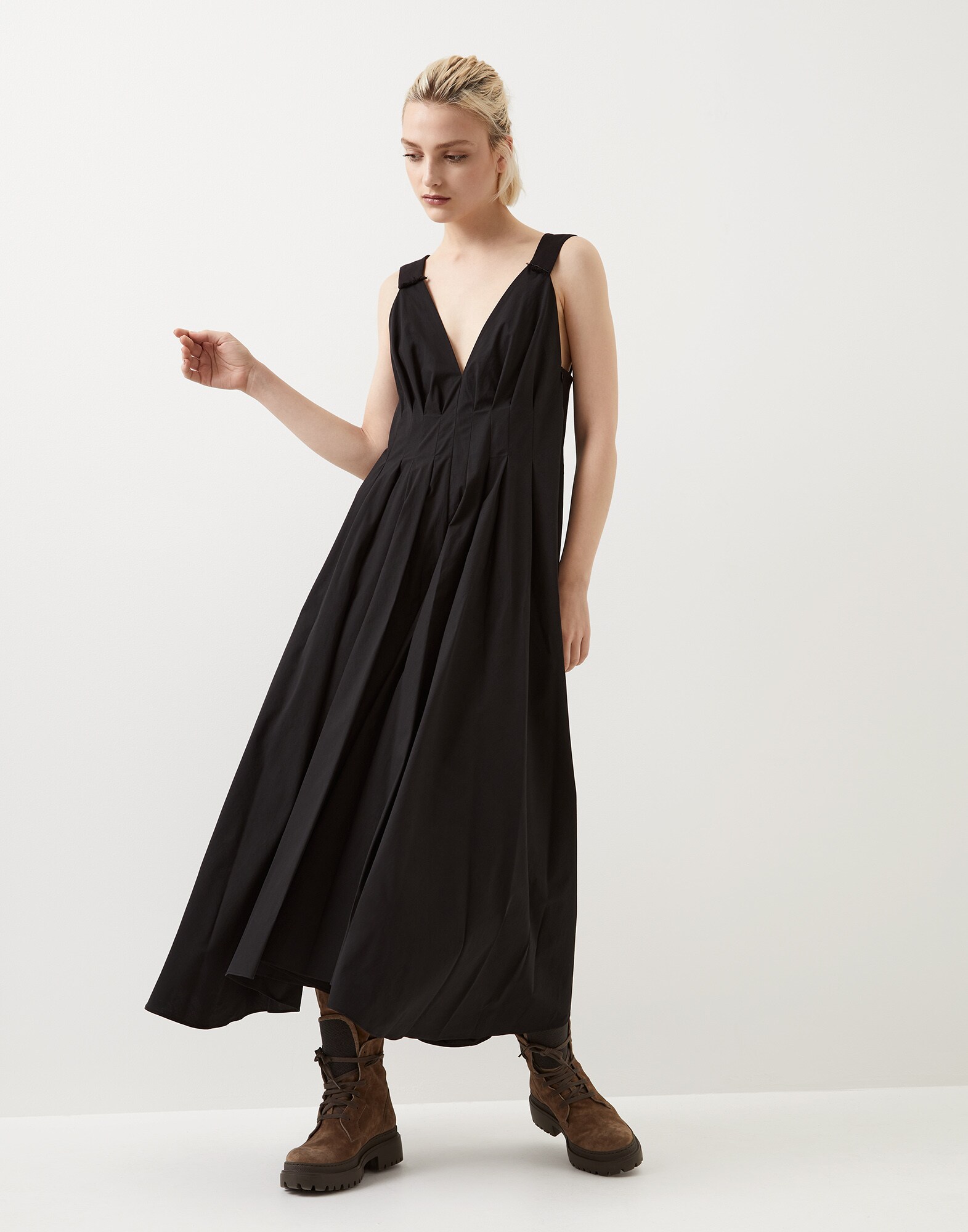 Vestido de popelina Negro Mujer - Brunello Cucinelli