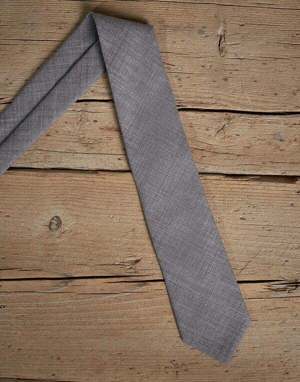 Cravate en laine Gris Moyen Homme - Brunello Cucinelli 