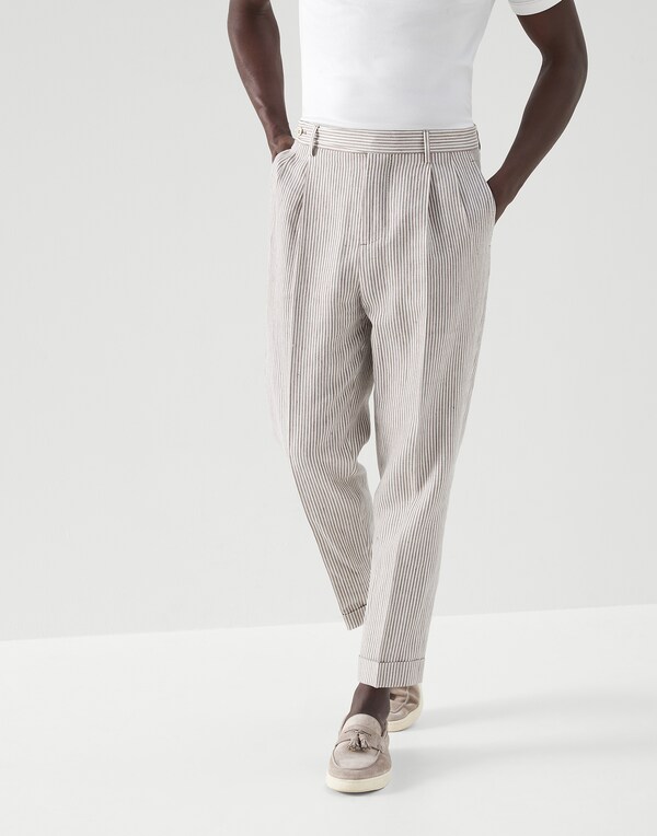 Easy fit trousers Brown Man - Brunello Cucinelli