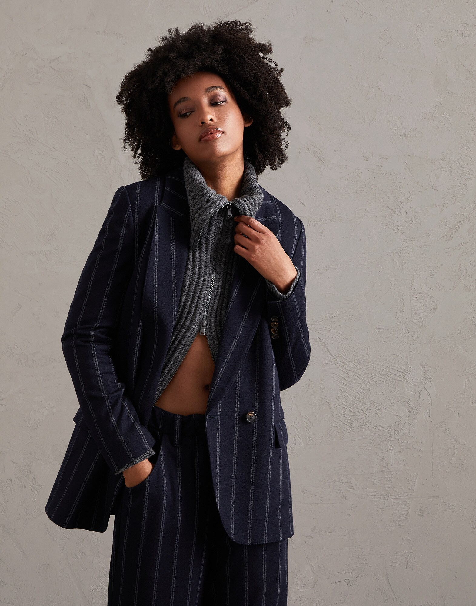 Blazer mit Monili Blau Damen - Brunello Cucinelli