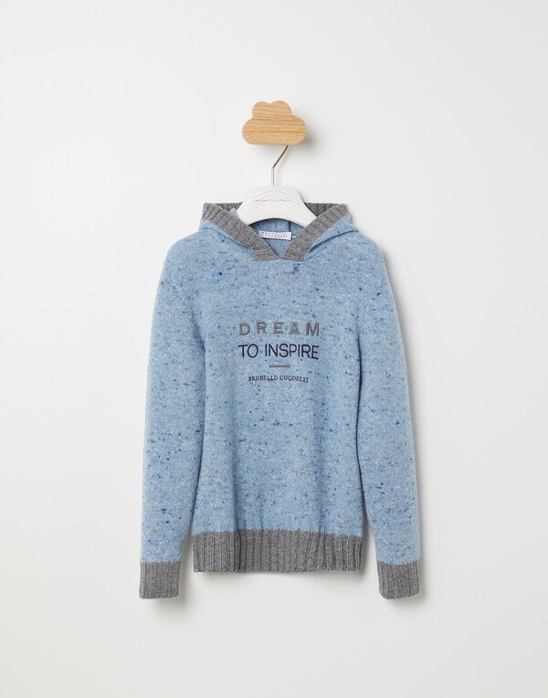 Hooded sweater Sky Blue Boy - Brunello Cucinelli 