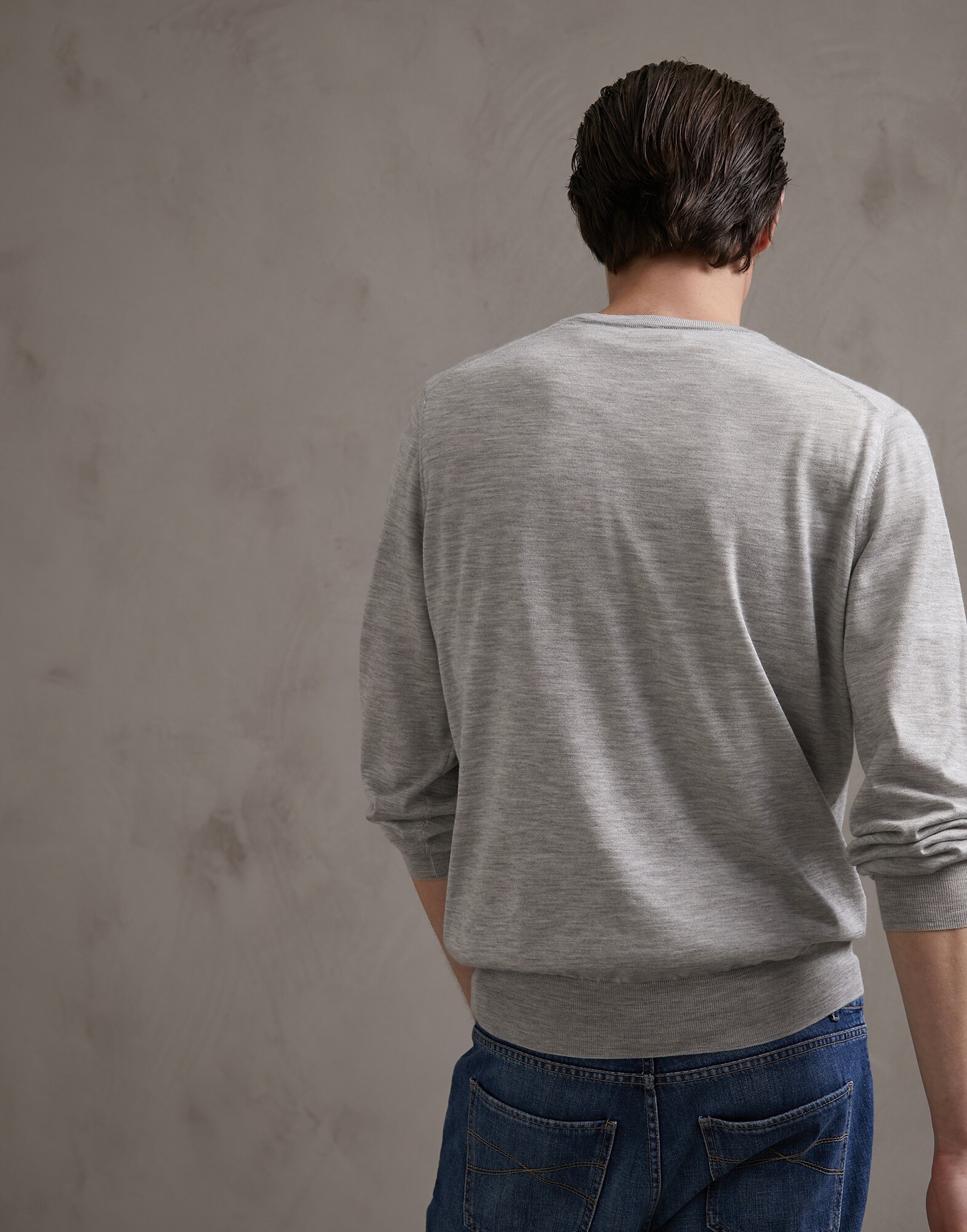 Crewneck Sweater Pebble Man 2 - Brunello Cucinelli
