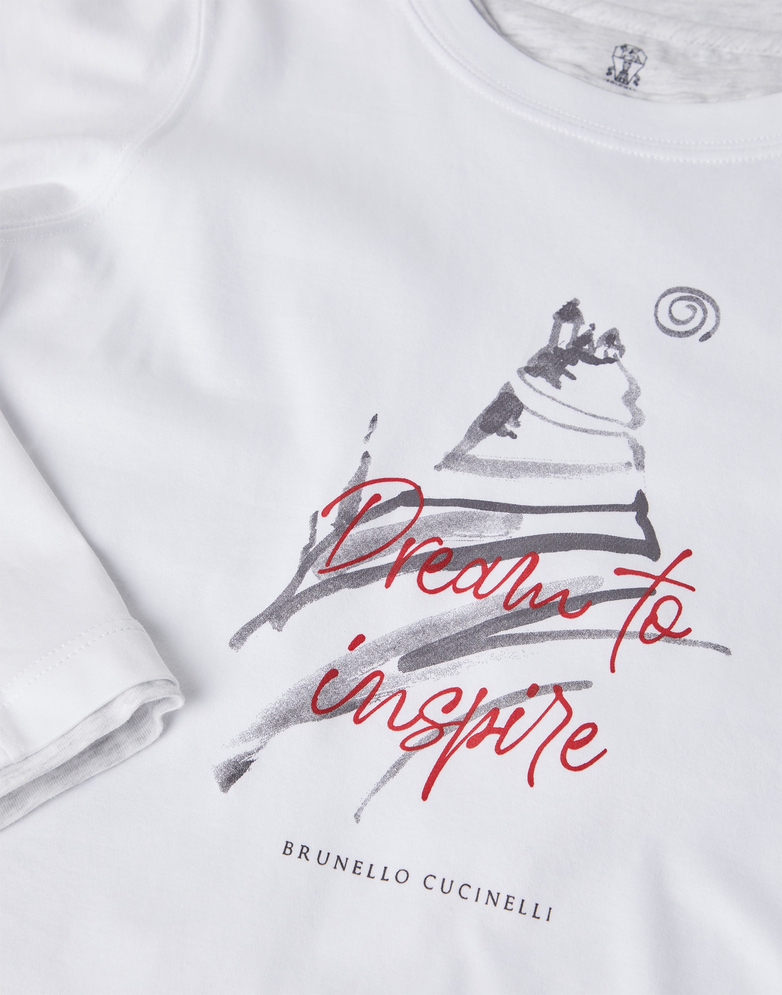 T-Shirt mit langen Ärmeln
                            Weiß Jungen - Brunello Cucinelli
                        