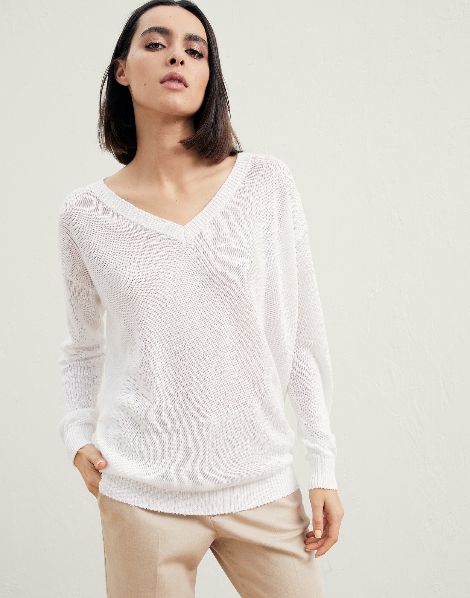 Linen and silk sweater