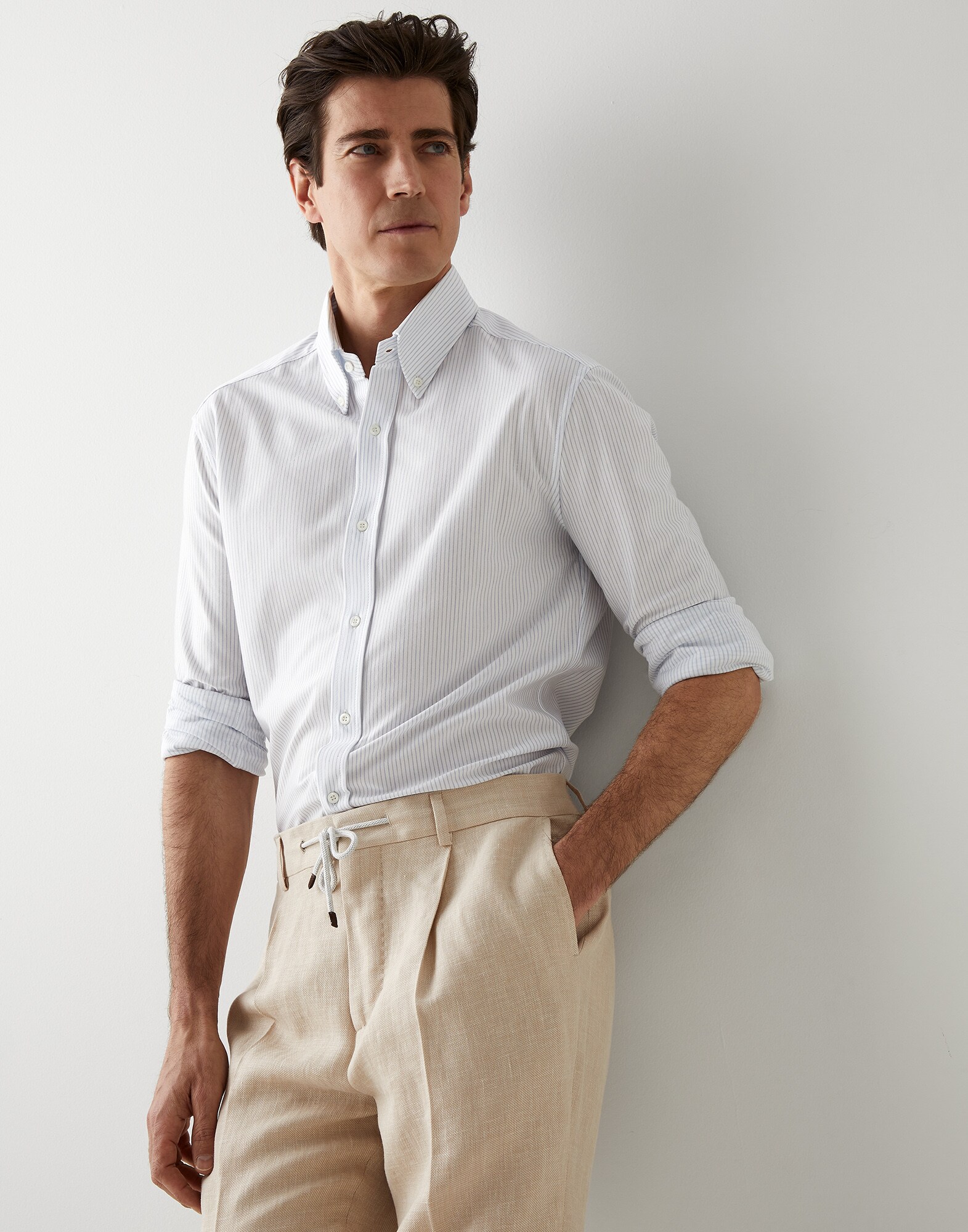 Slim fit shirt Sky Blue Man - Brunello Cucinelli