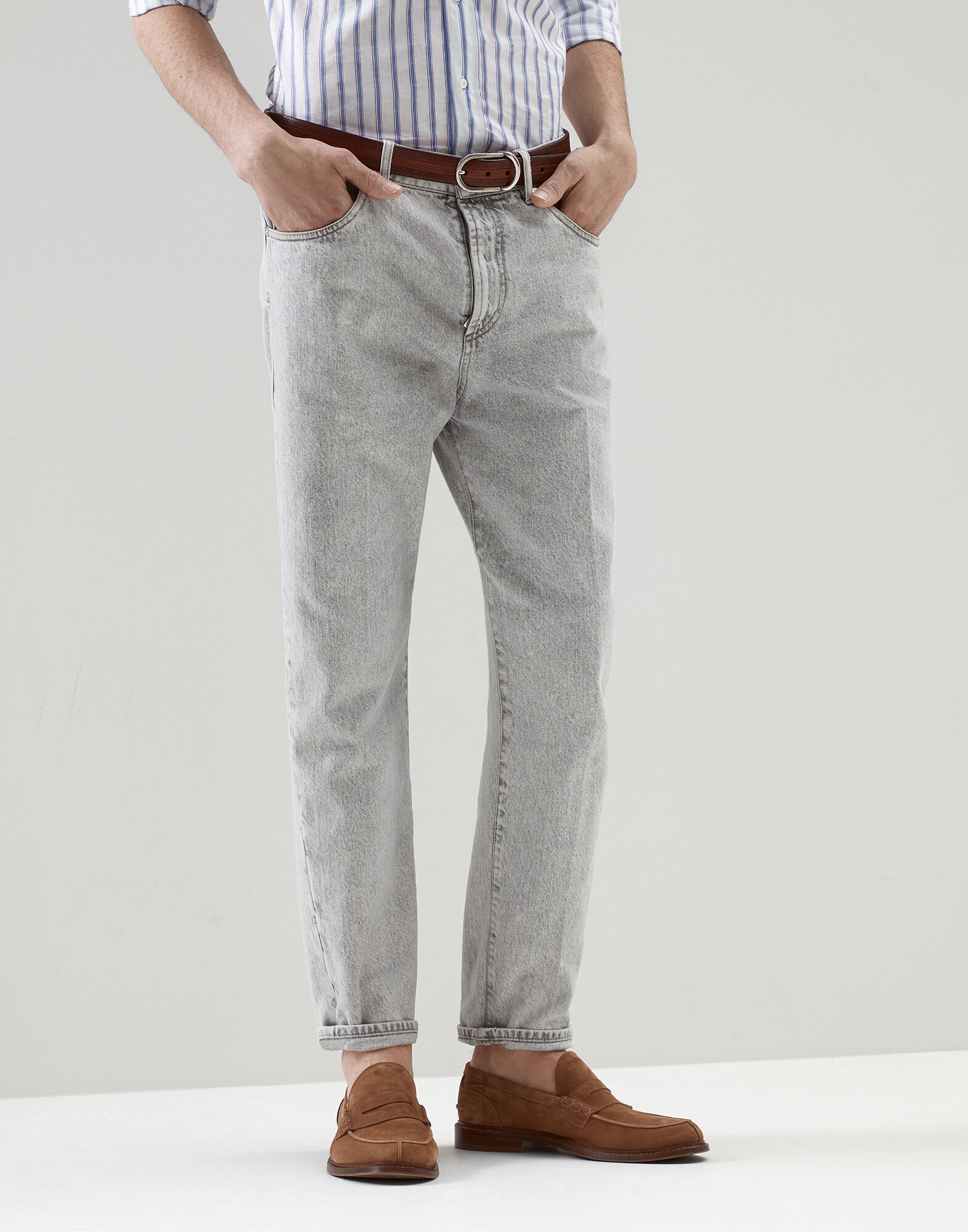 Pantalon en denim Gris Homme - Brunello Cucinelli