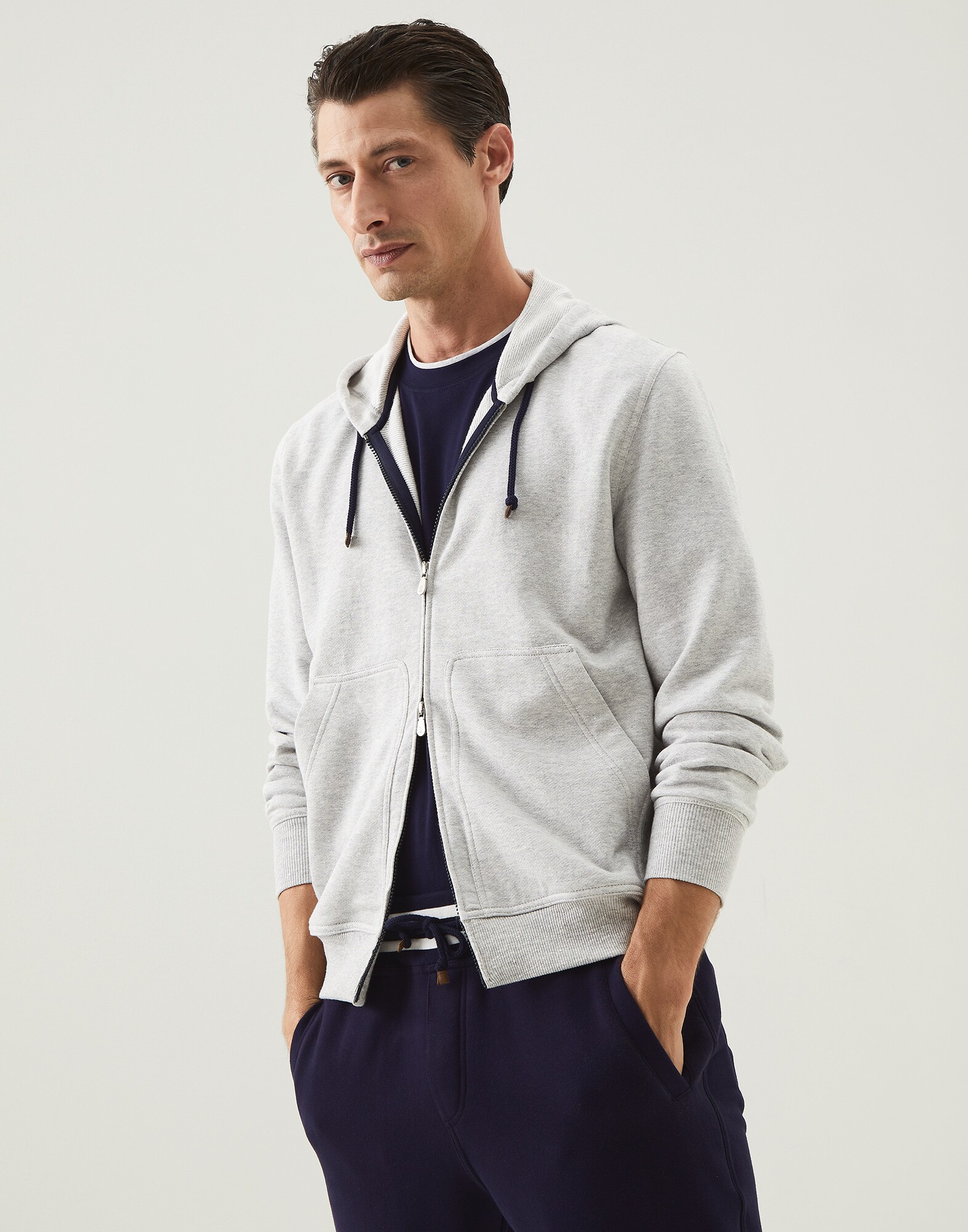 Topwear con cappuccio Grigio Perla Uomo - Brunello Cucinelli