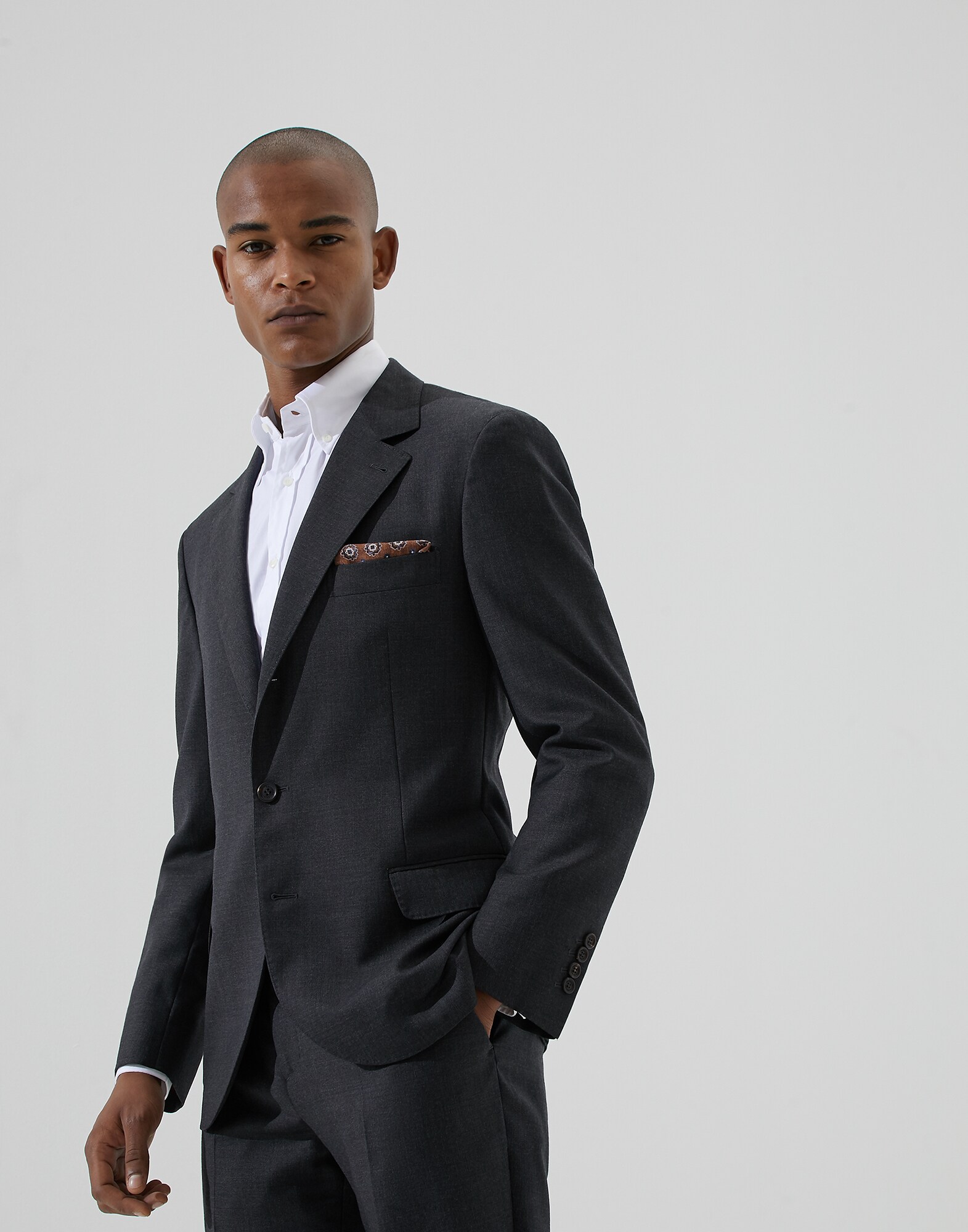 シングルブレストジャケット アントラサイト メンズ 0 - Brunello Cucinelli