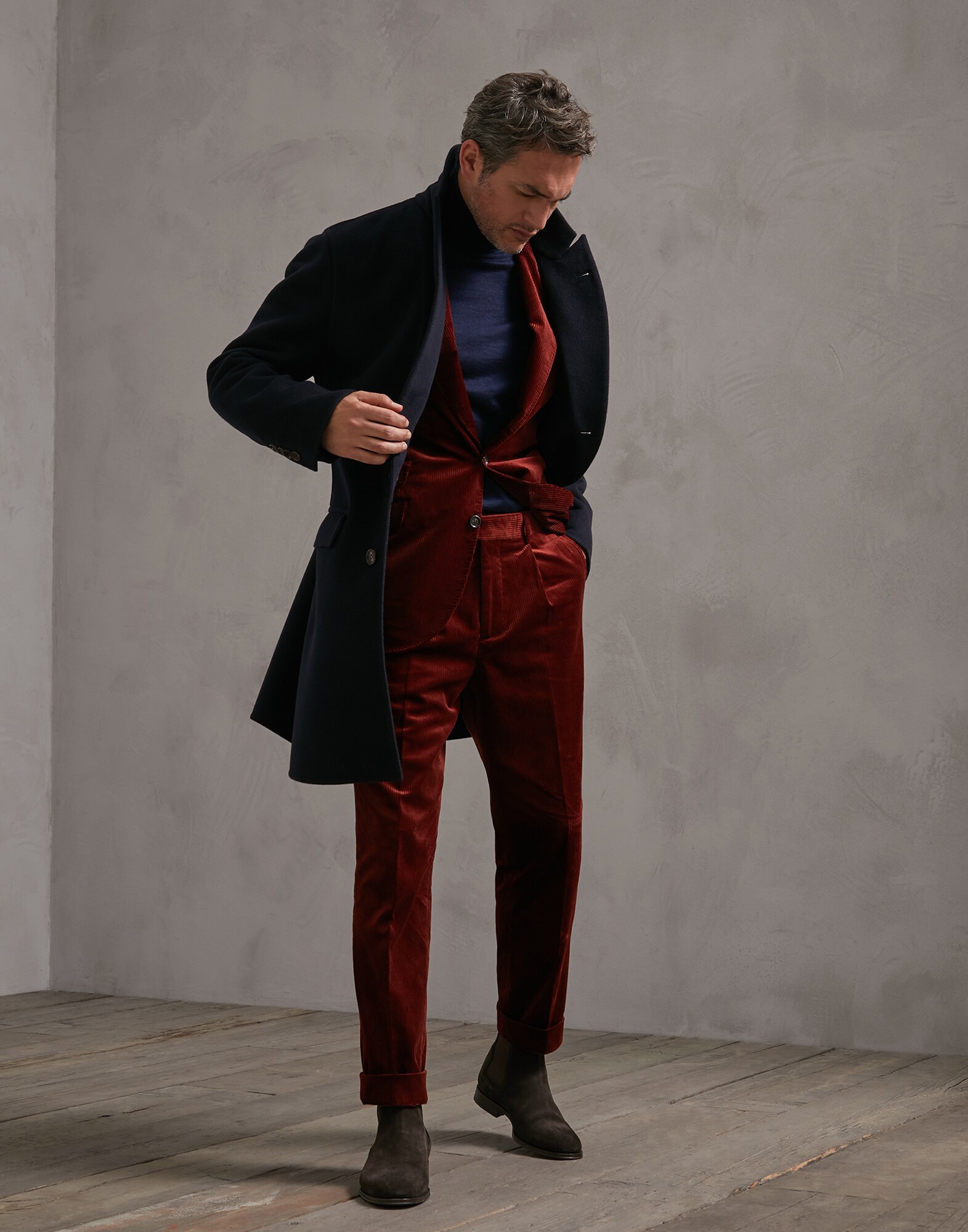 Chaqueta de Botonadura Simple Quemado Hombre 3 - Brunello Cucinelli