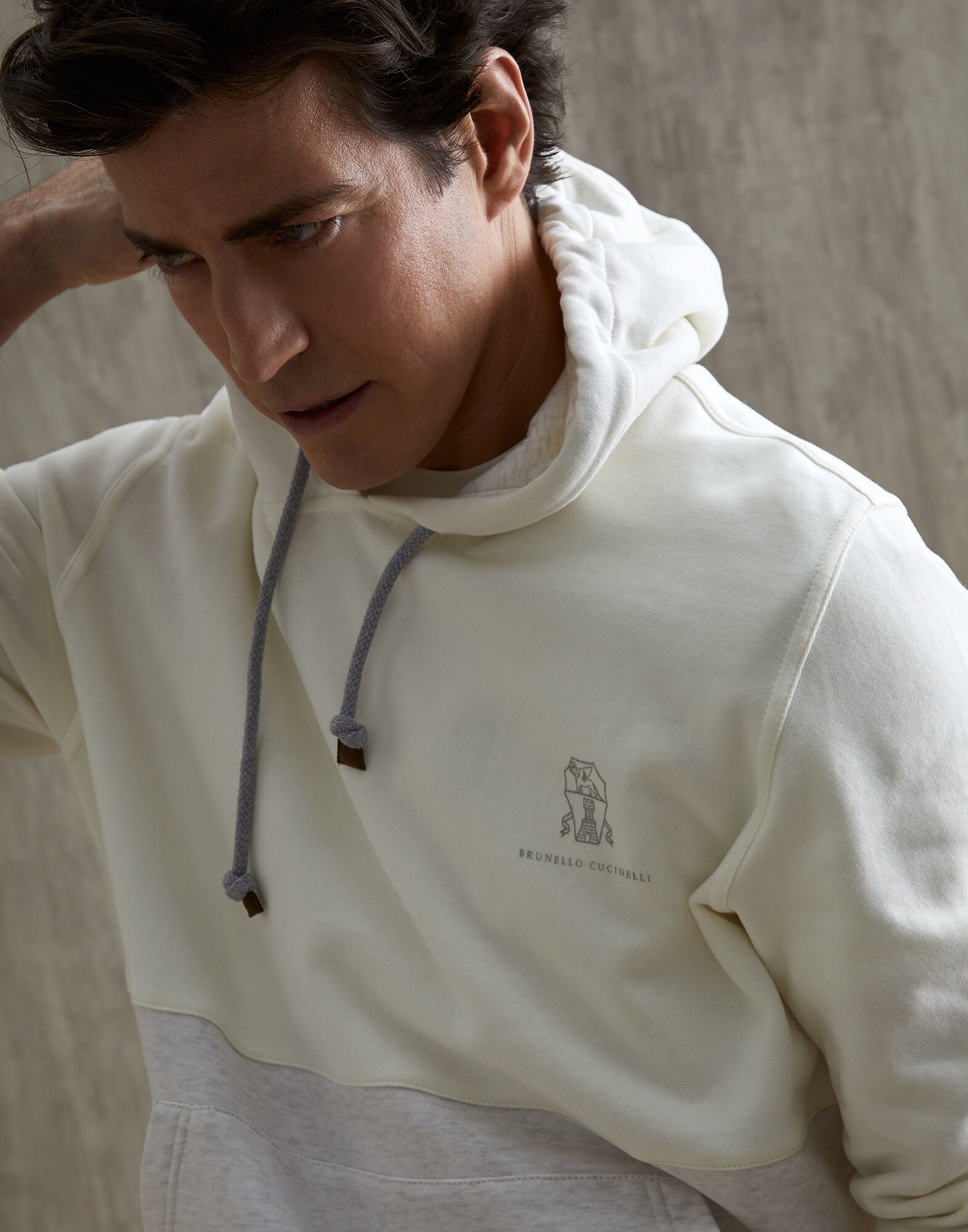 Sweat-shirt en molleton Travertin Homme - Brunello Cucinelli